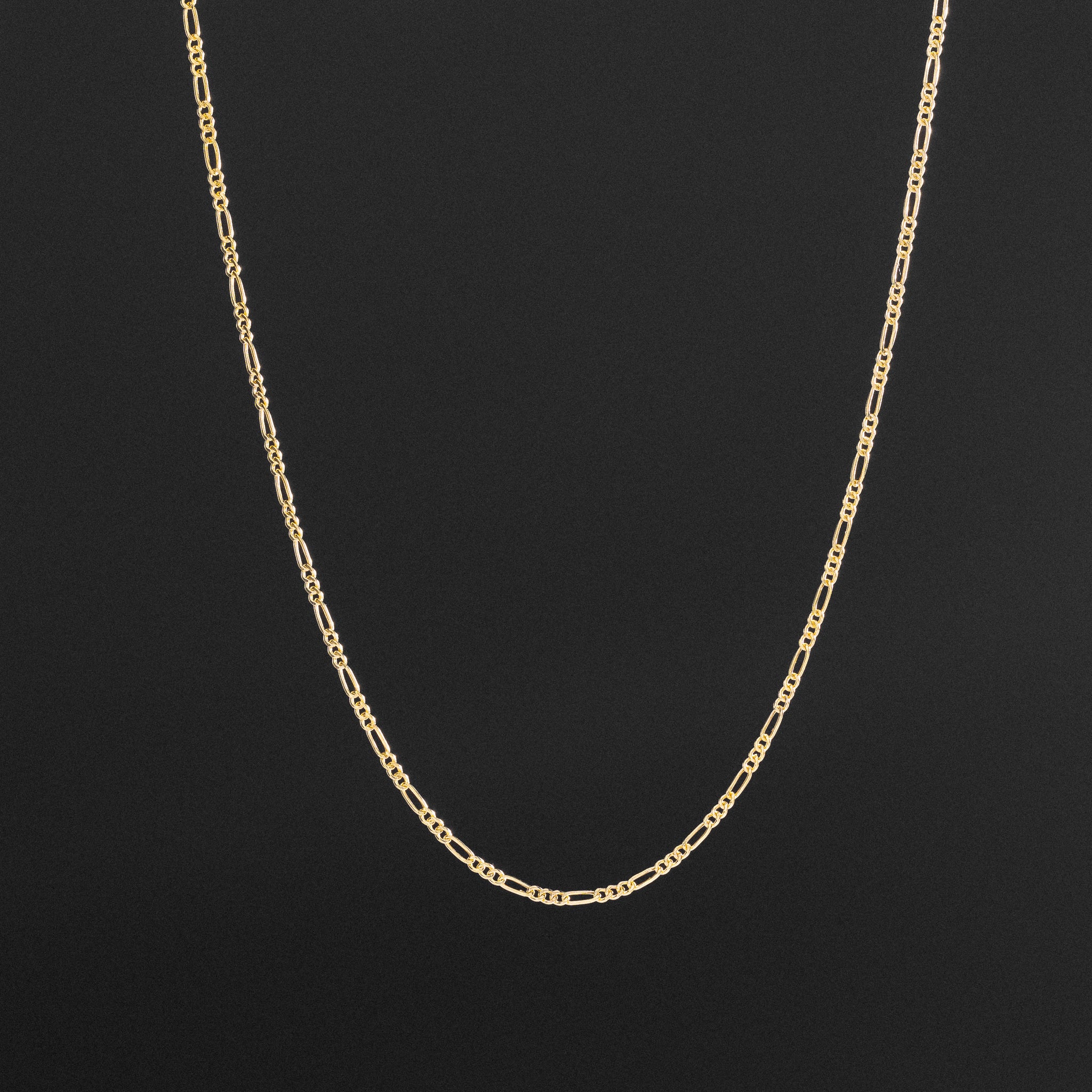 14k Gold 2.1mm Hollow Figaro Chain - Model CH-0159