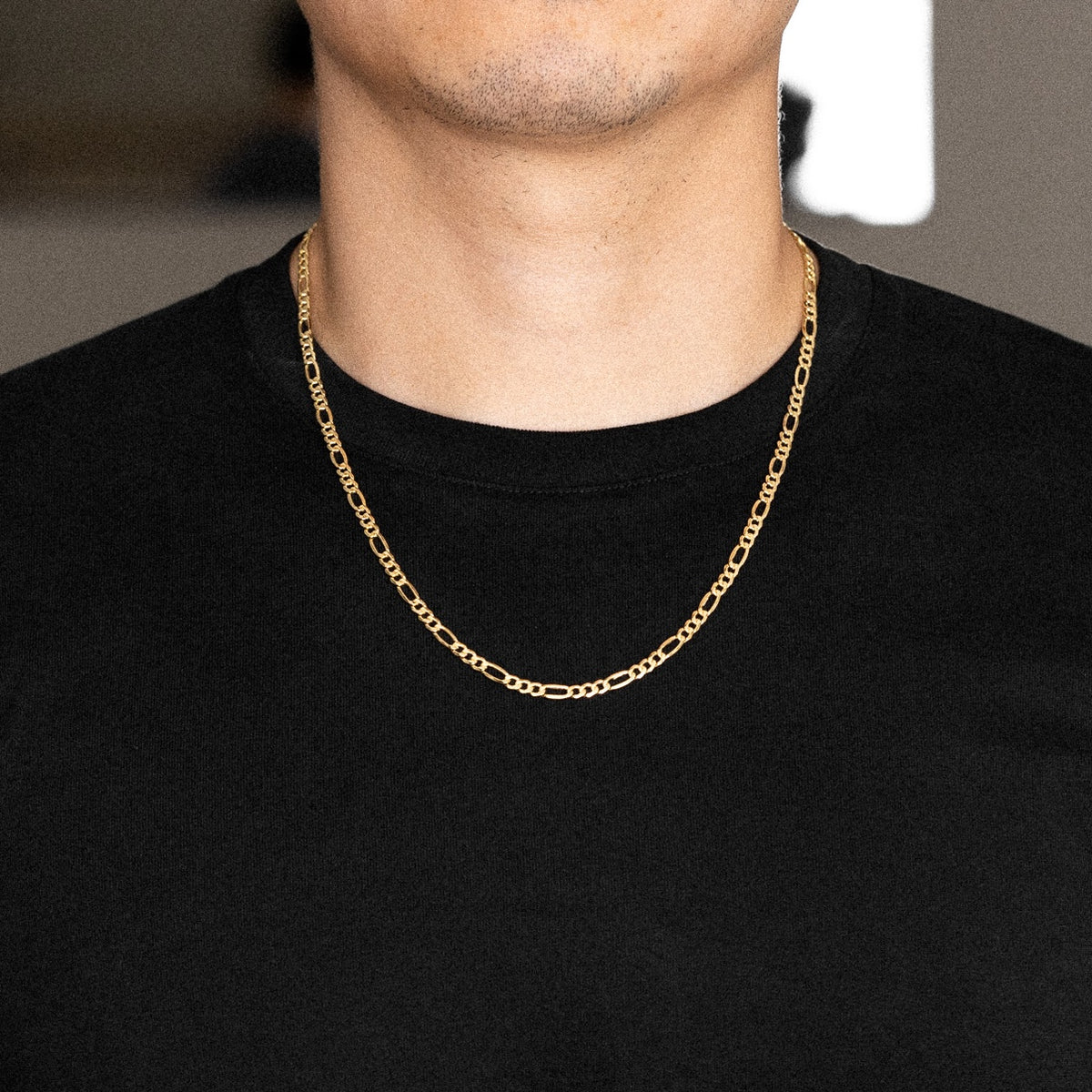14k Gold 4.1mm Hollow Figaro Chain - Model CH-0156