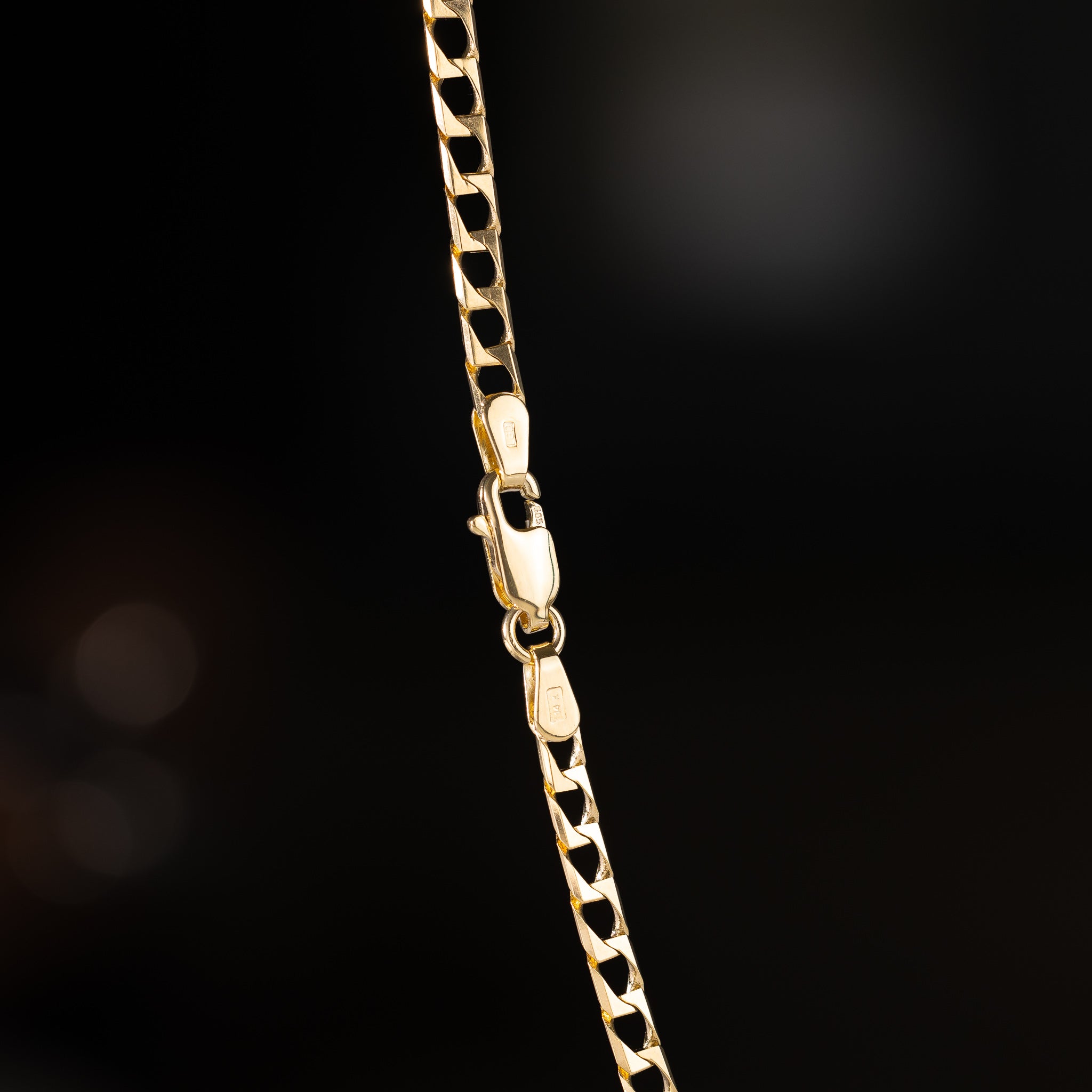 14k Gold 3.4mm Square Curb Chain - Model CH-0512