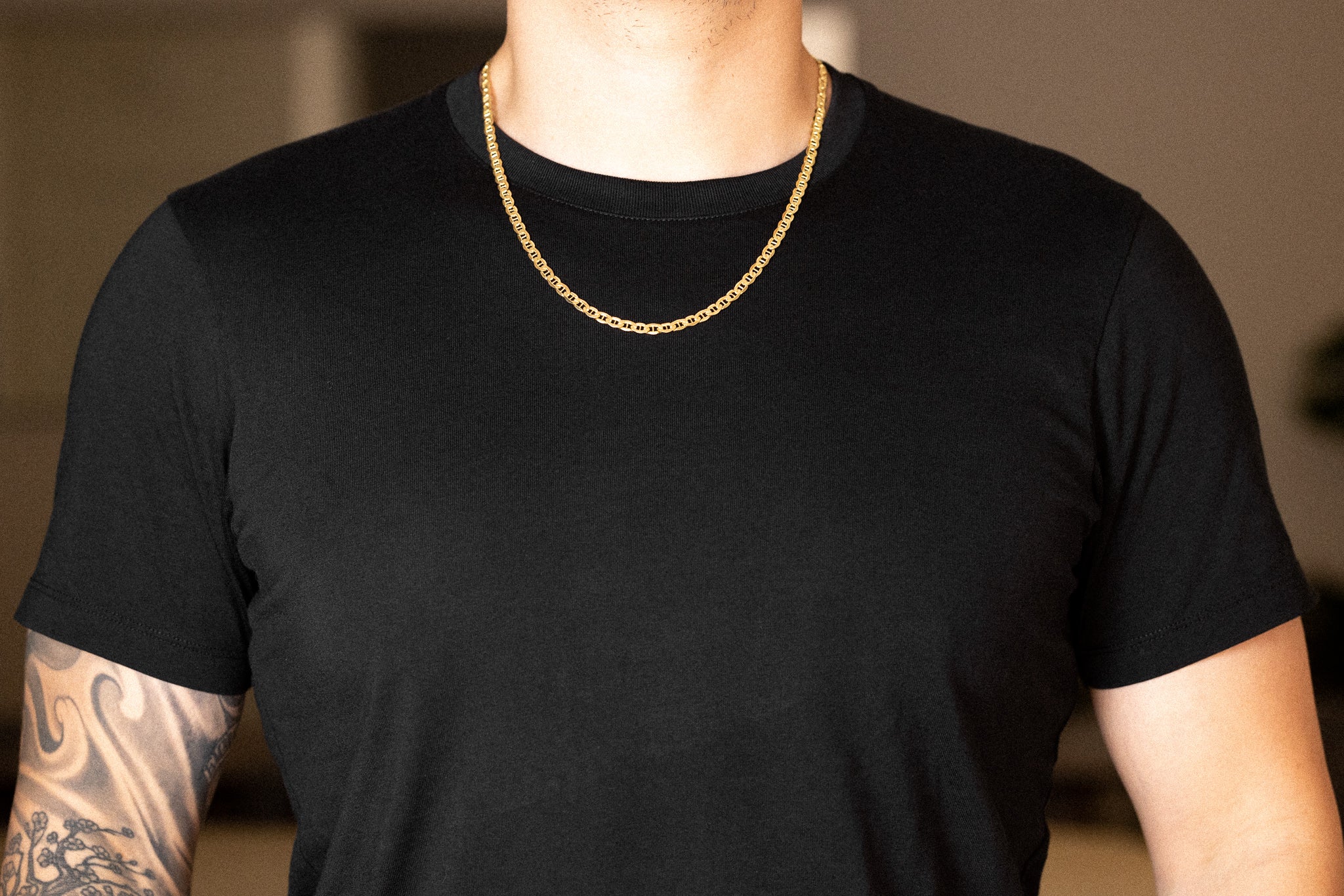 14k Gold 4.7mm Hollow Mariner Bevel Chain - Model CH-0534
