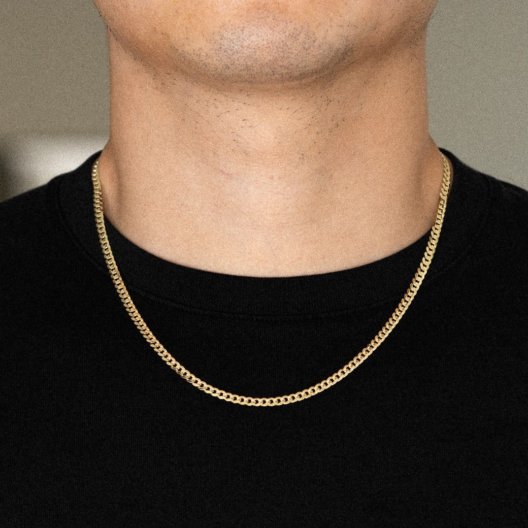 14k Gold 4mm Concave Cuban Chain - Model CH-0317