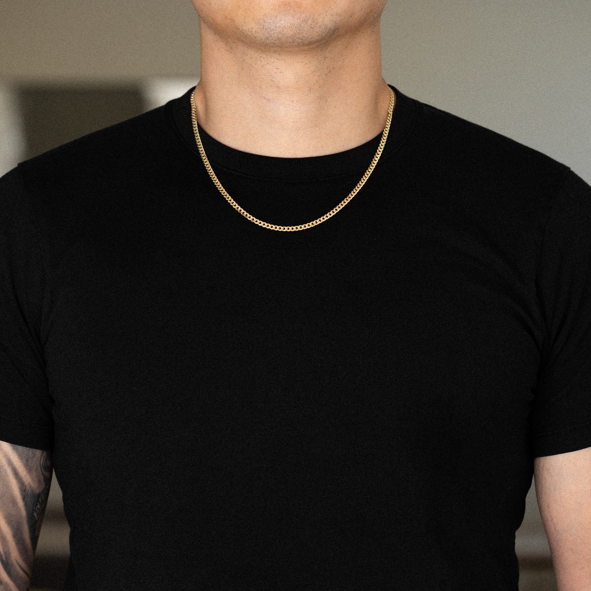 14k Gold 4mm Concave Cuban Chain - Model CH-0317