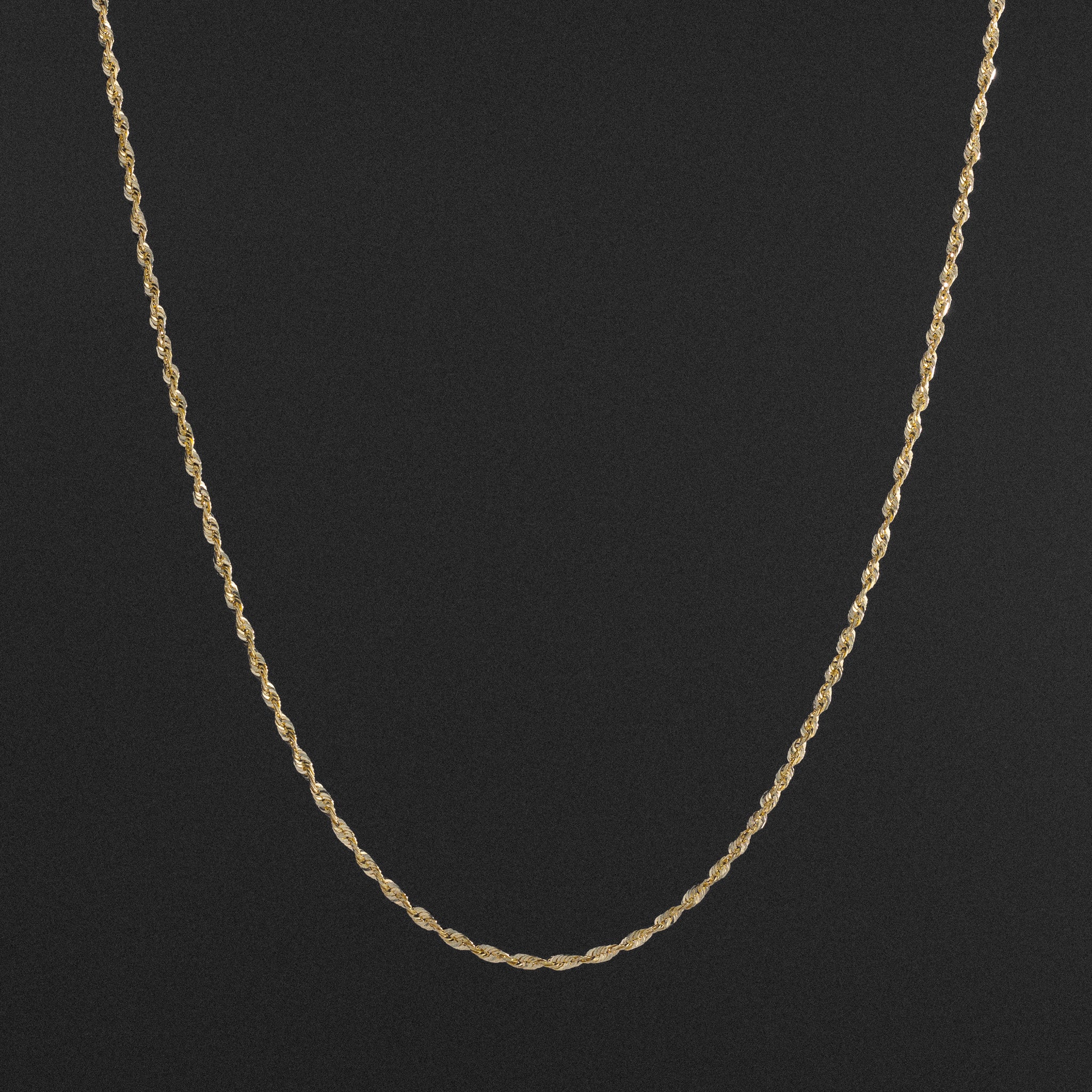 14k Gold 1.9mm Solid Lightweight Diamond-Cut Rope Chain - Model CH-0139