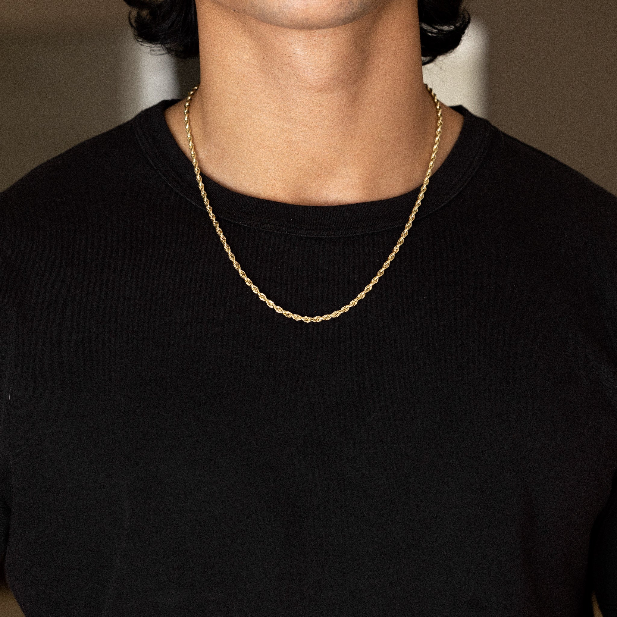 14k Gold 3mm Hollow Diamond-Cut Rope Chain - Model CH-0148