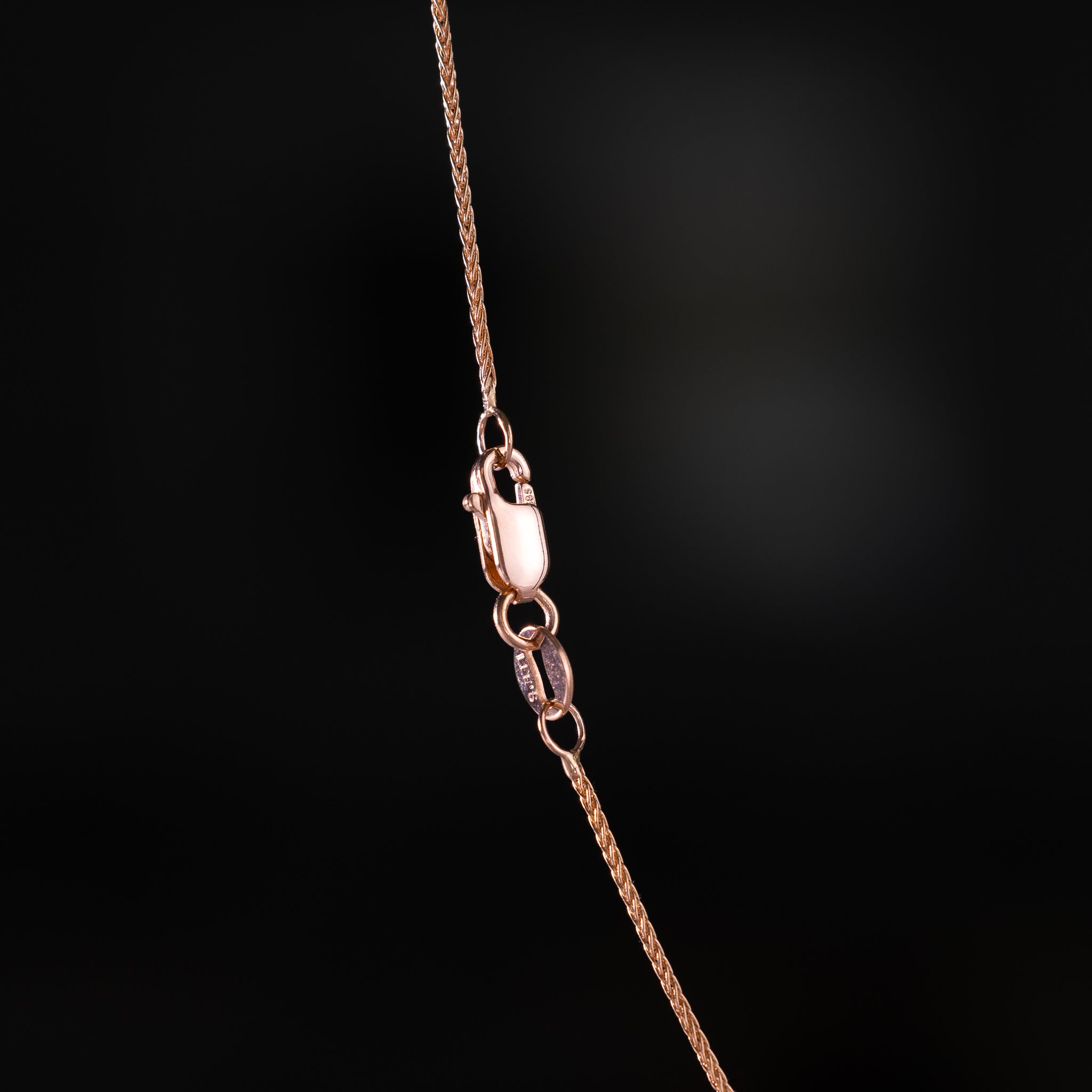 14k Pink Gold 0.9mm Round Wheat Chain - Model CH-0554