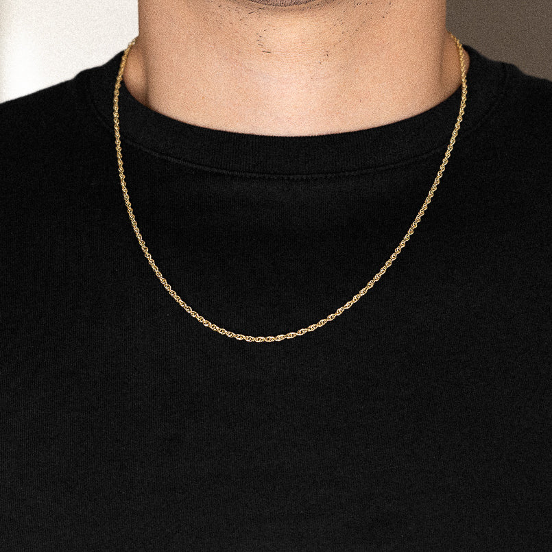14k Gold 2.2mm Double Link Hollow Rope Chain - Model CH-0440