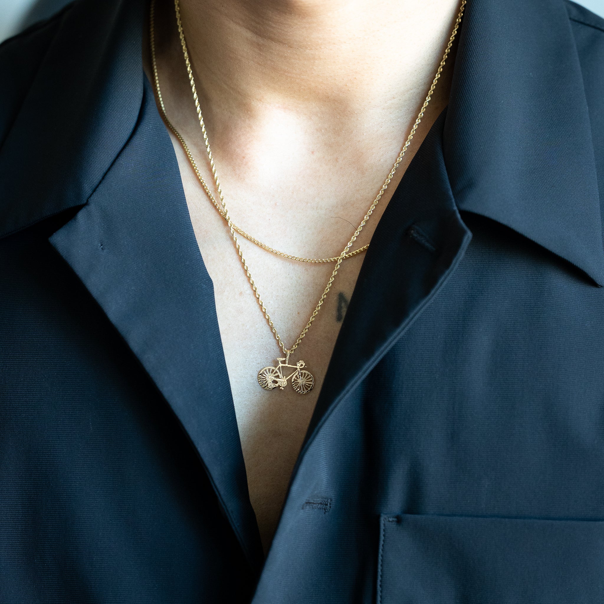 14K Gold Bicycle Pendant - Model 2329