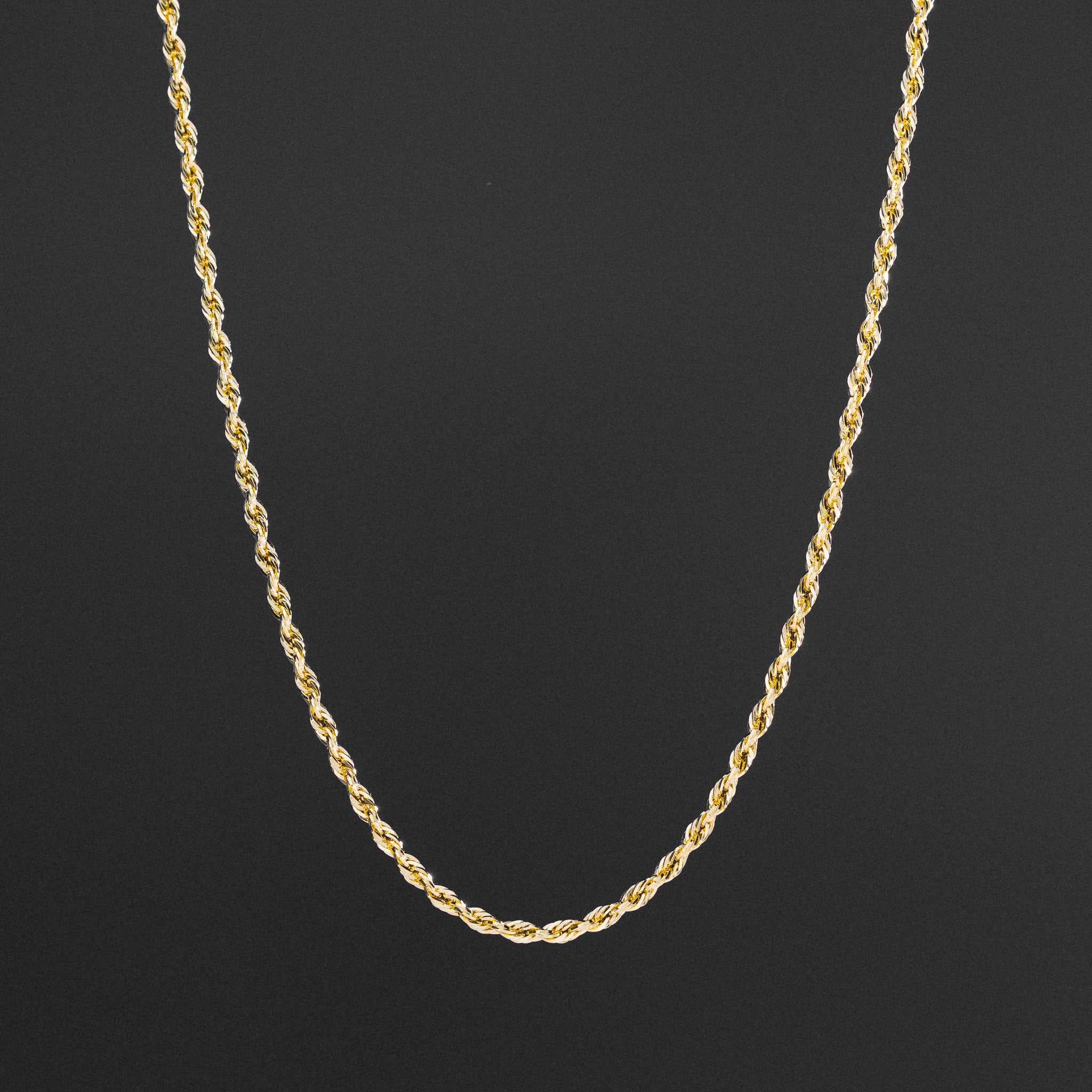 14k Gold 3mm Hollow Diamond-Cut Rope Chain - Model CH-0148