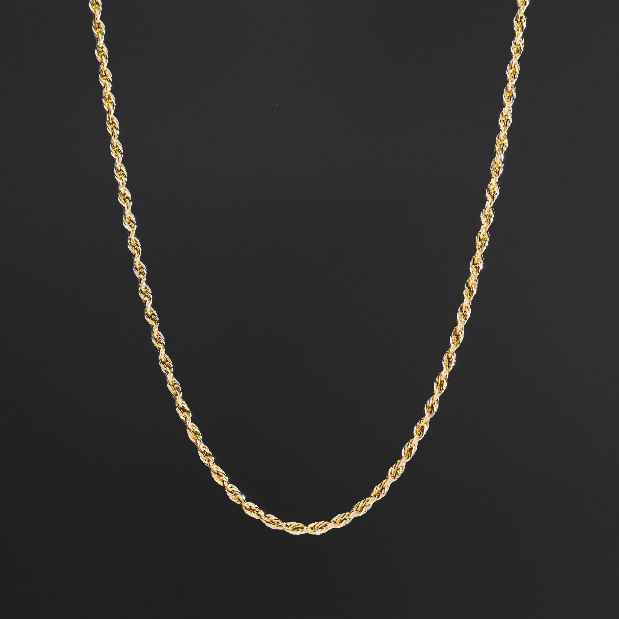 14k Gold 3mm Hollow Diamond-Cut Rope Chain - Model CH-0148