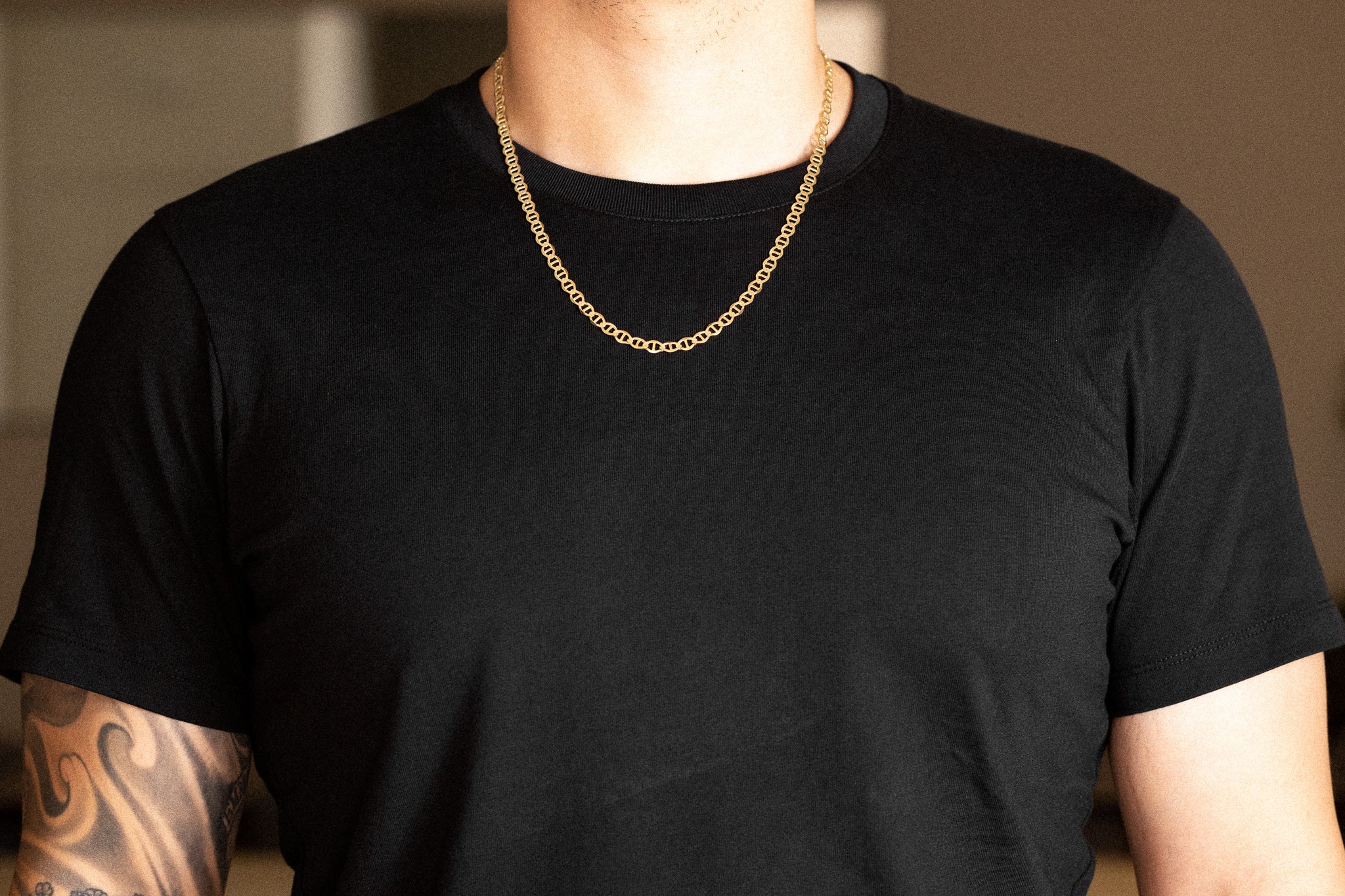 14k Gold 5.5mm Flat Lightweight Mariner Chain - Model CH-0330