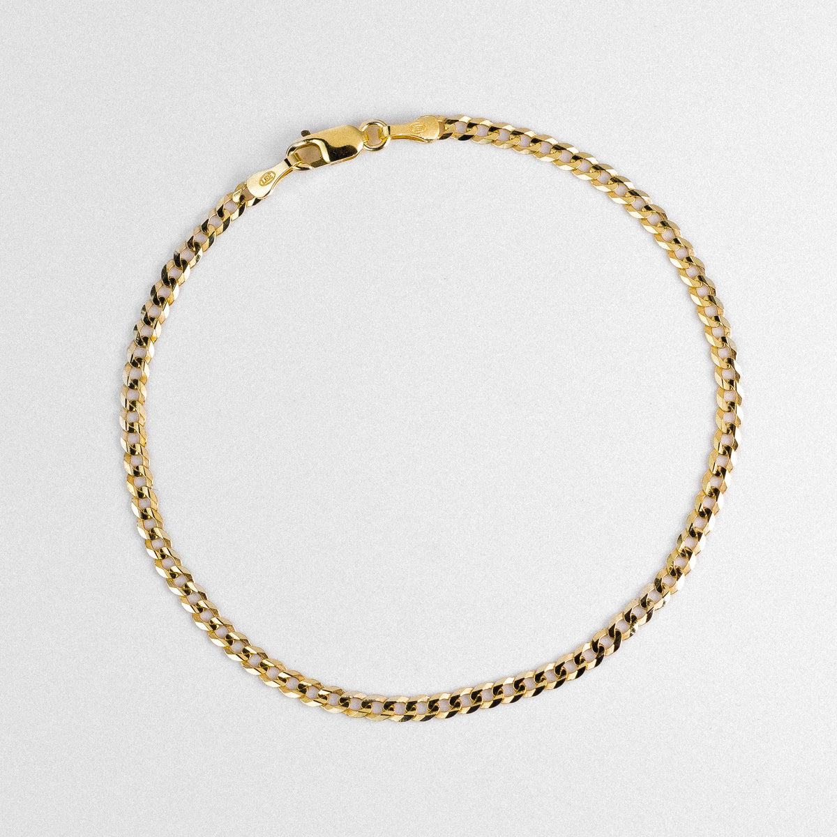 14k Gold 2.7mm Concave Curb Bracelet 7 Inch - Model CH-0111
