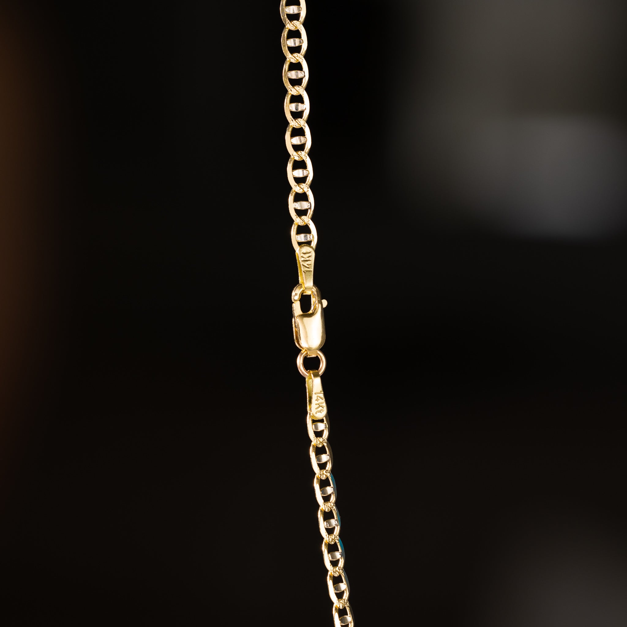 14k Gold 2.9mm Two Tone Light Mariner Chain - Model CH-0642