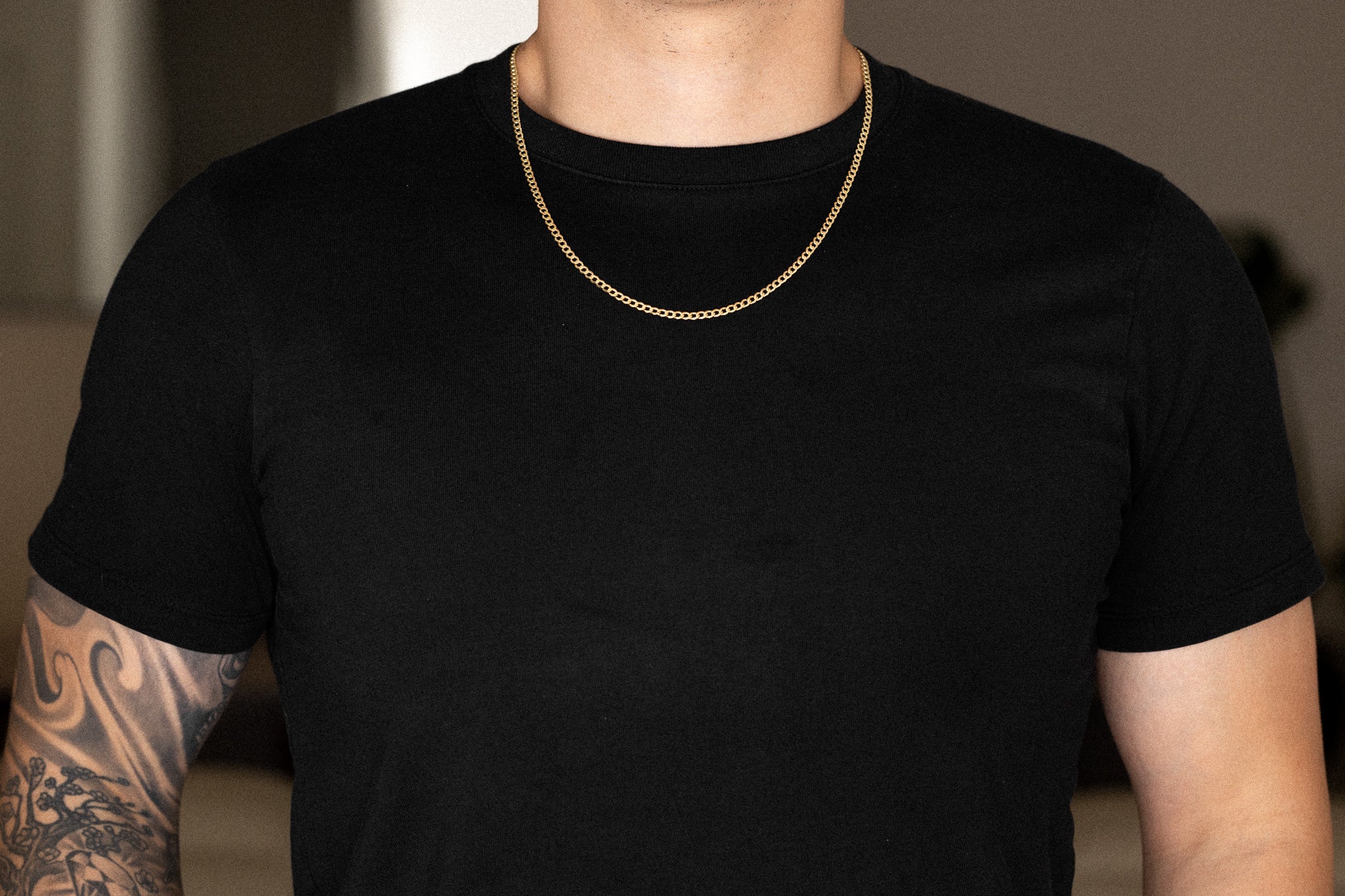 14k Gold 3.4mm Hollow Curb Chain - Model CH-0166