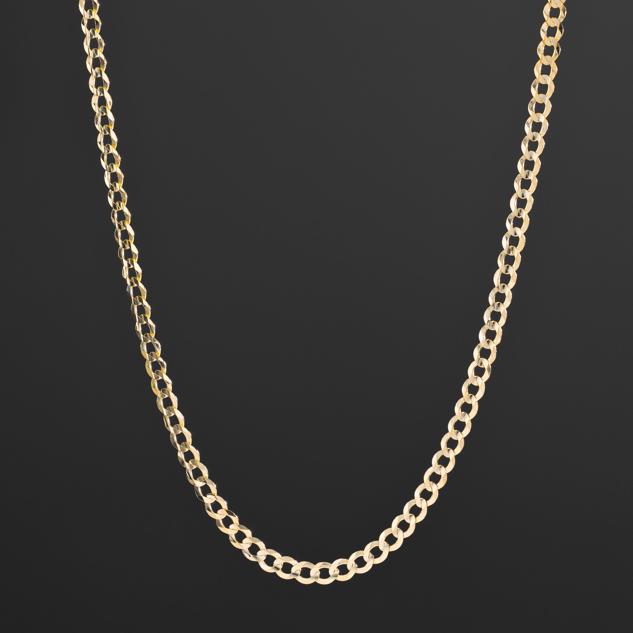 14k Gold 4.7mm Concave Curb Chain - Model CH-0108