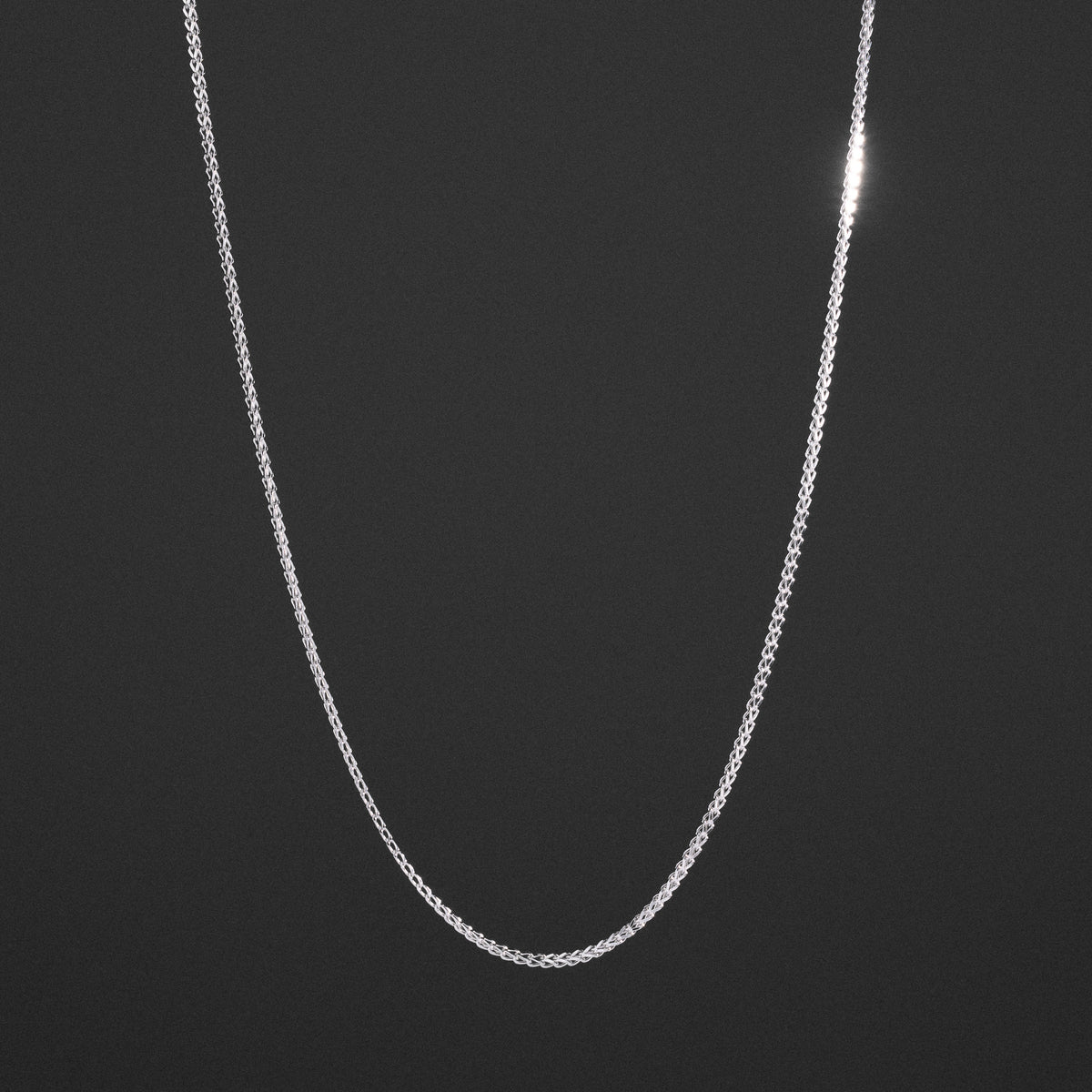 14K White Gold 1.7mm Hollow Square Franco Chain - Model 0461