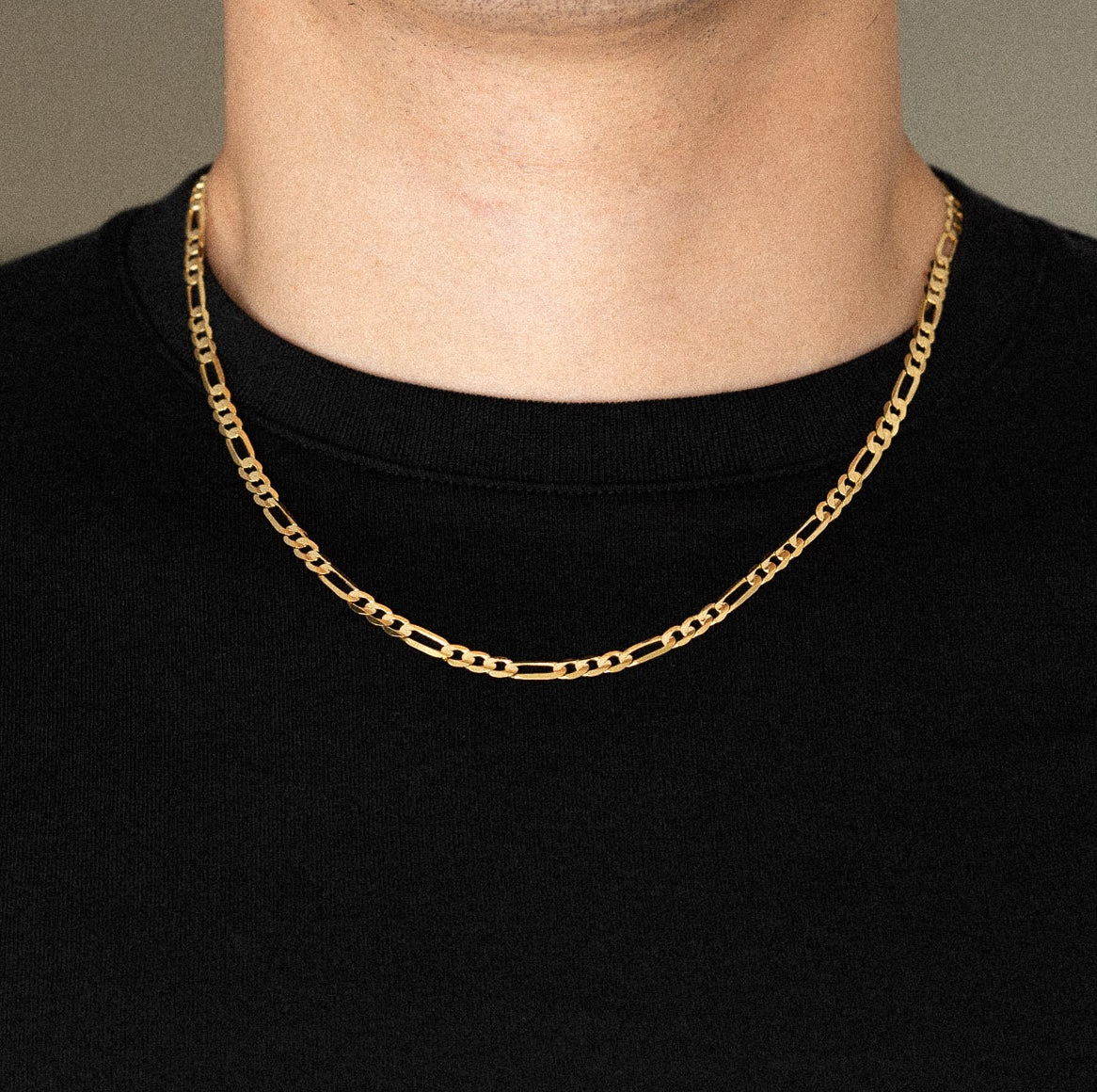 14k Gold 4.5mm Lightweight Figaro Chain - Model CH-0101