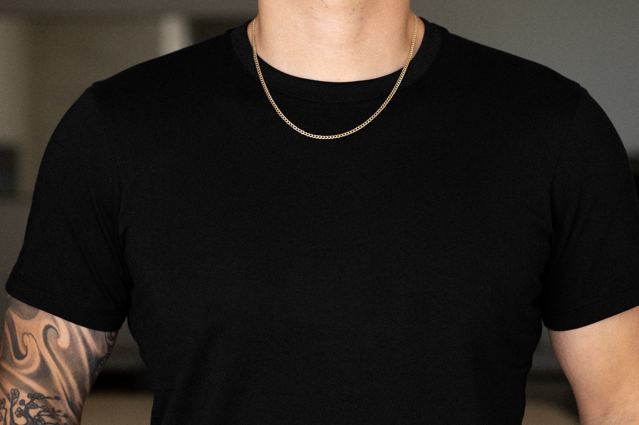 14k Gold 3.2mm Concave Curb Chain - Model CH-0110