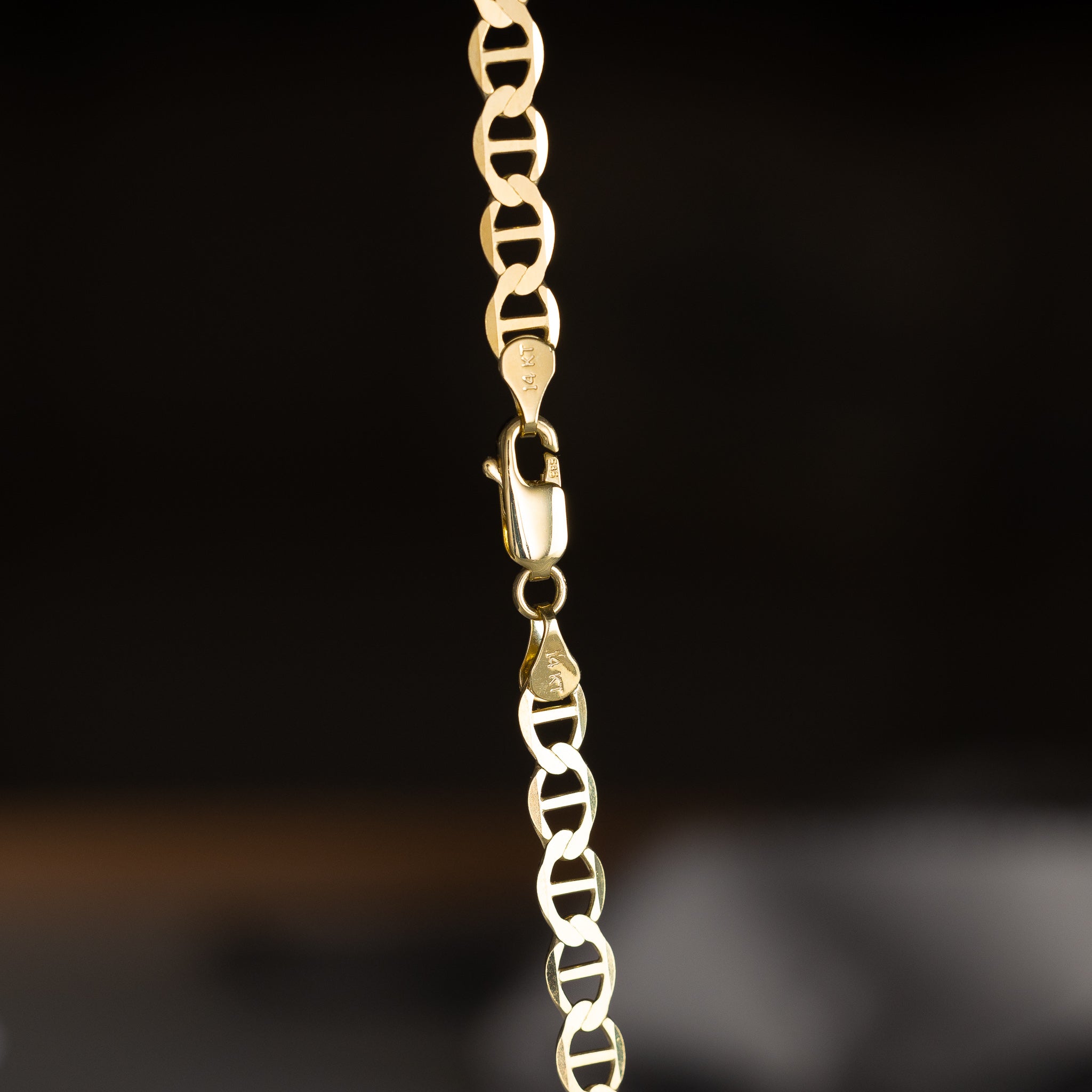 14k Gold 5.5mm Flat Lightweight Mariner Chain - Model CH-0330