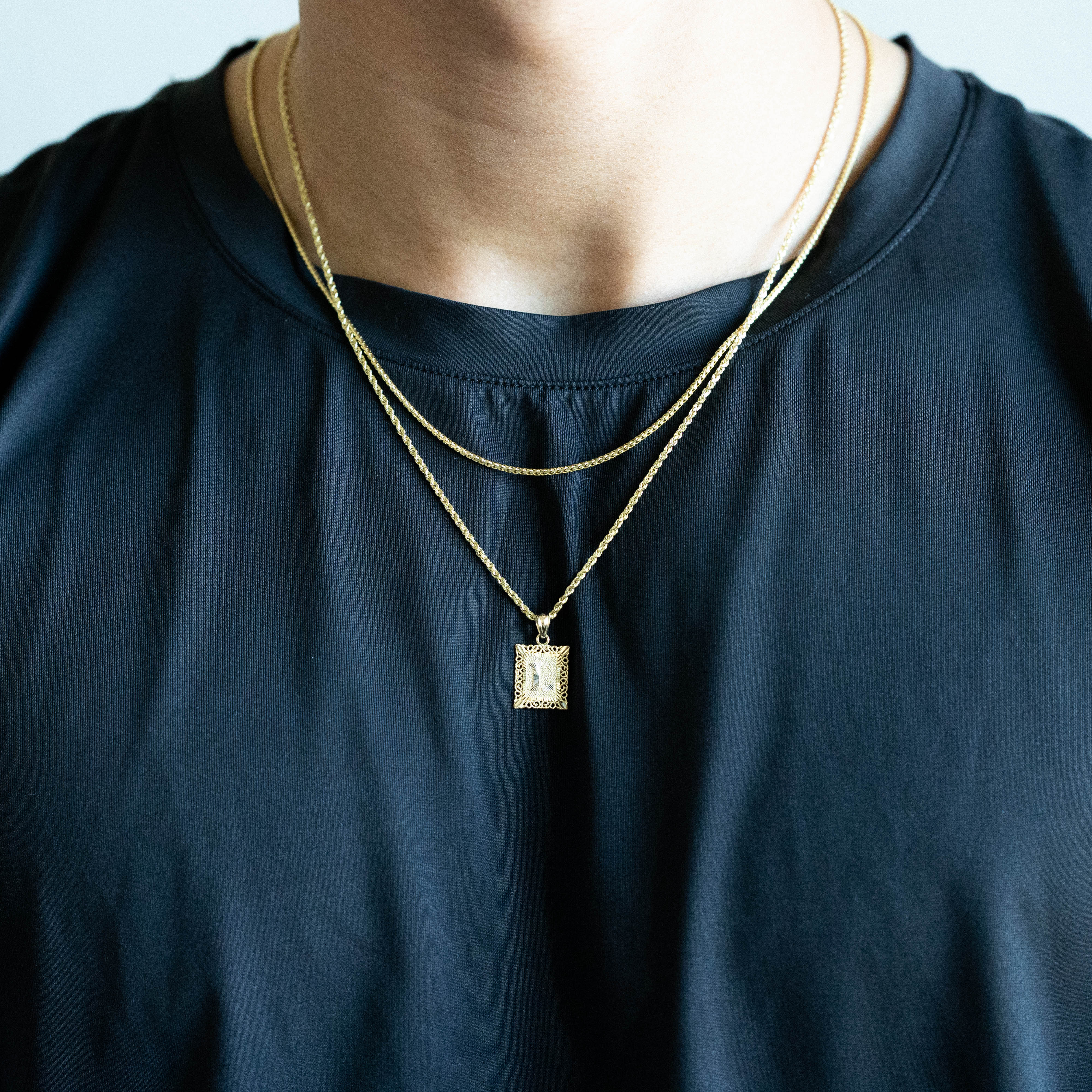 14K Gold Letter L Filigree Pendants | A-Z 14K Gold Pendants - Charlie & Co. Jewelry