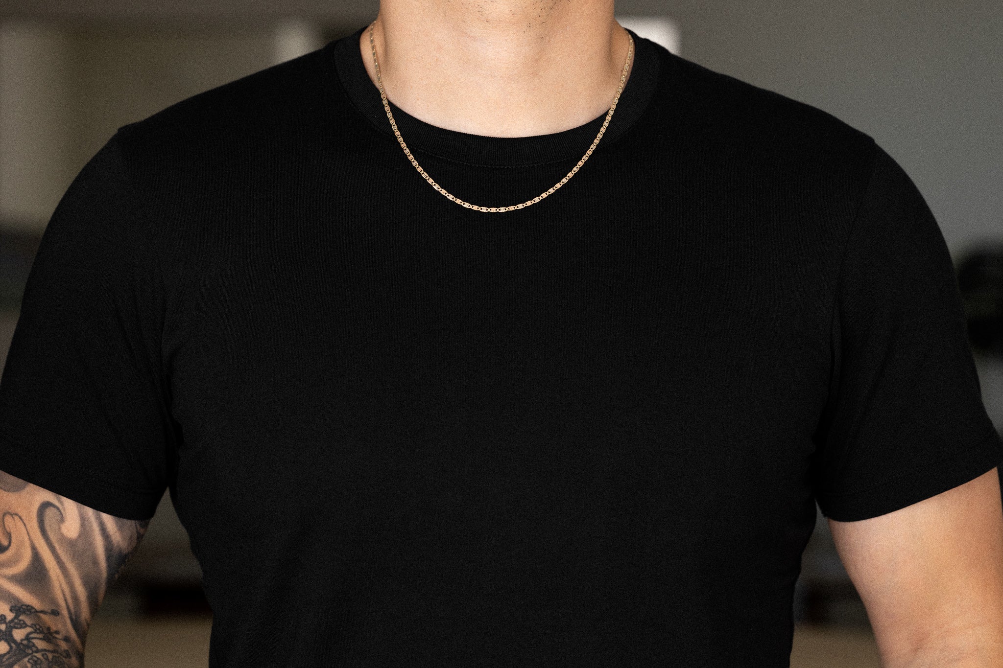 14k Gold 2.6mm Three-Tone Rail Diamond-Cut Valentino Chain - Model CH-0113