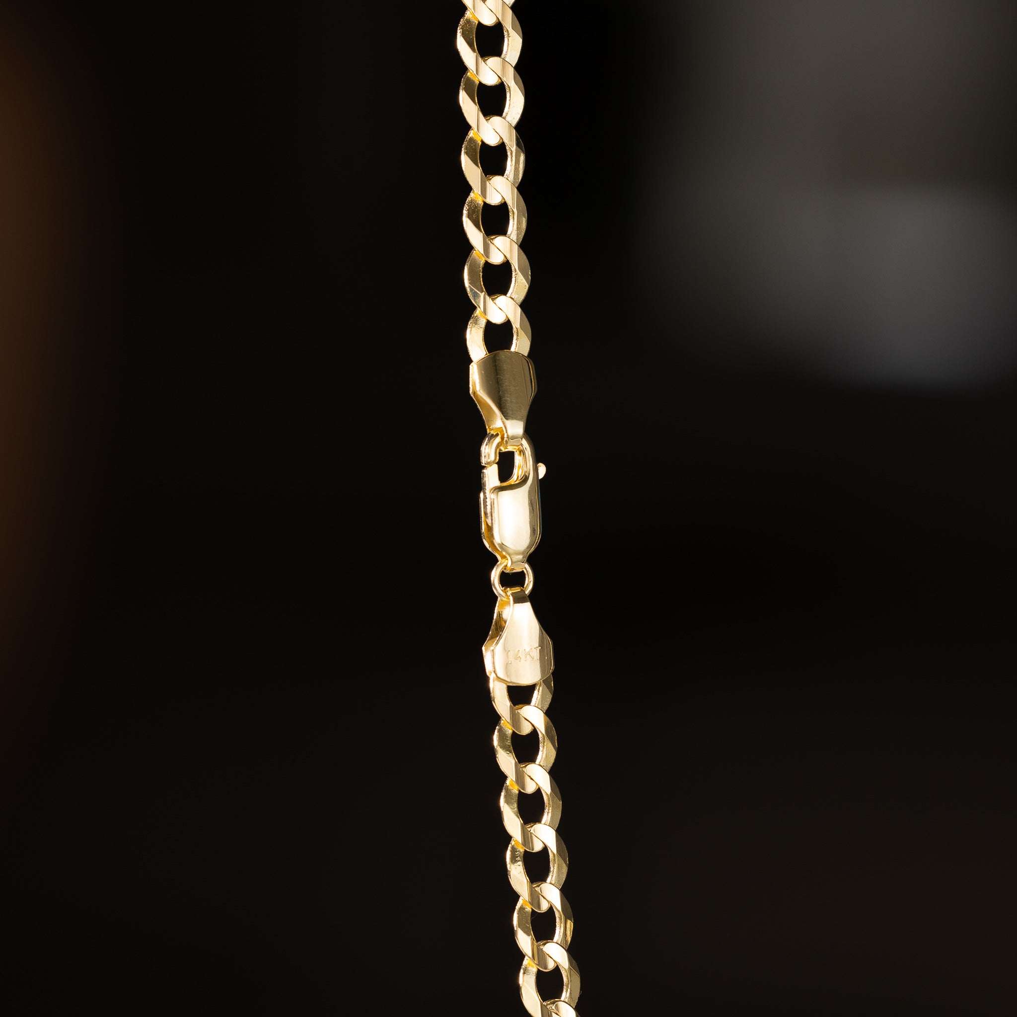 14k Gold 4.7mm Concave Curb Chain - Model CH-0108