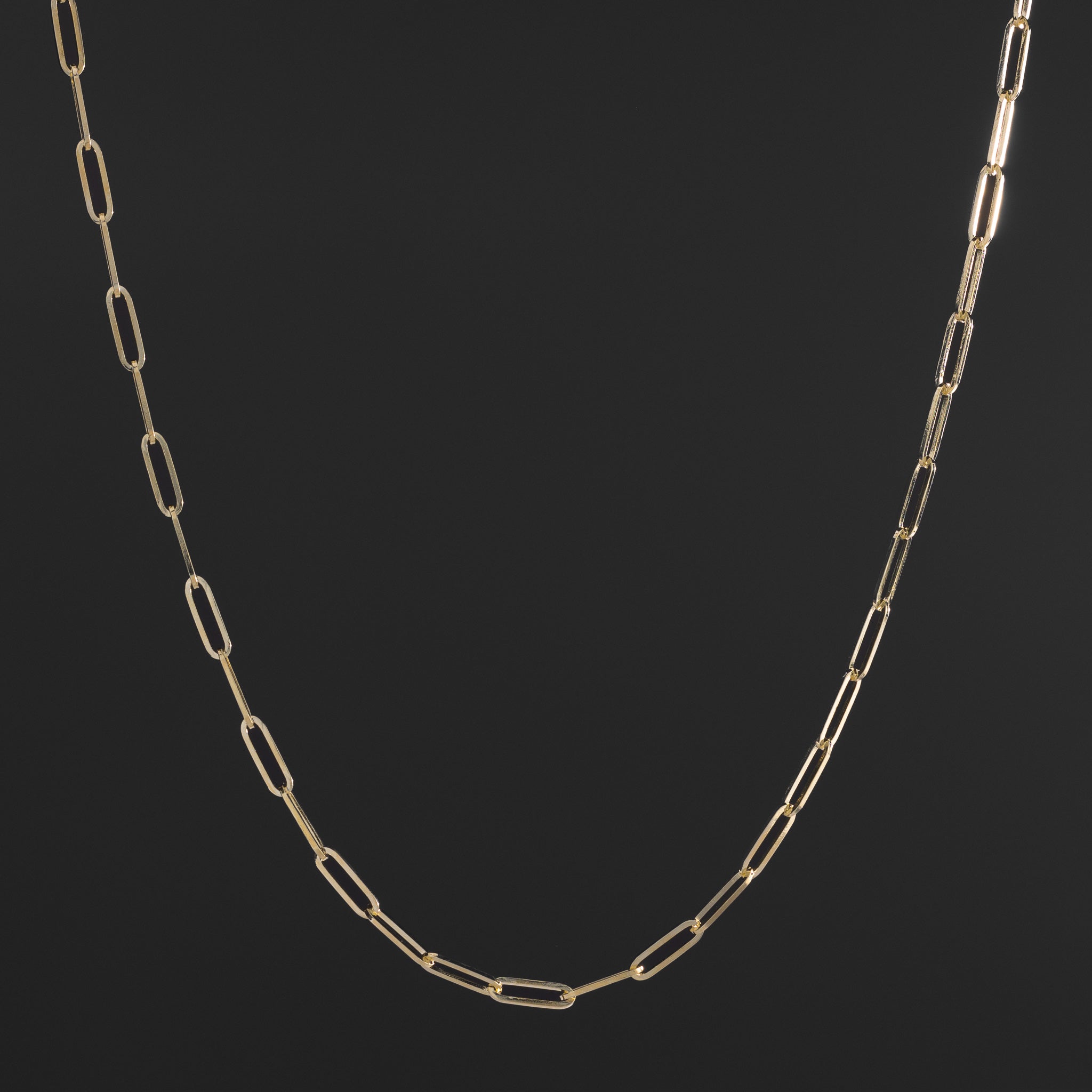 14k Gold 3.0mm Solid Square Paperclip Chain - Model CH-0579