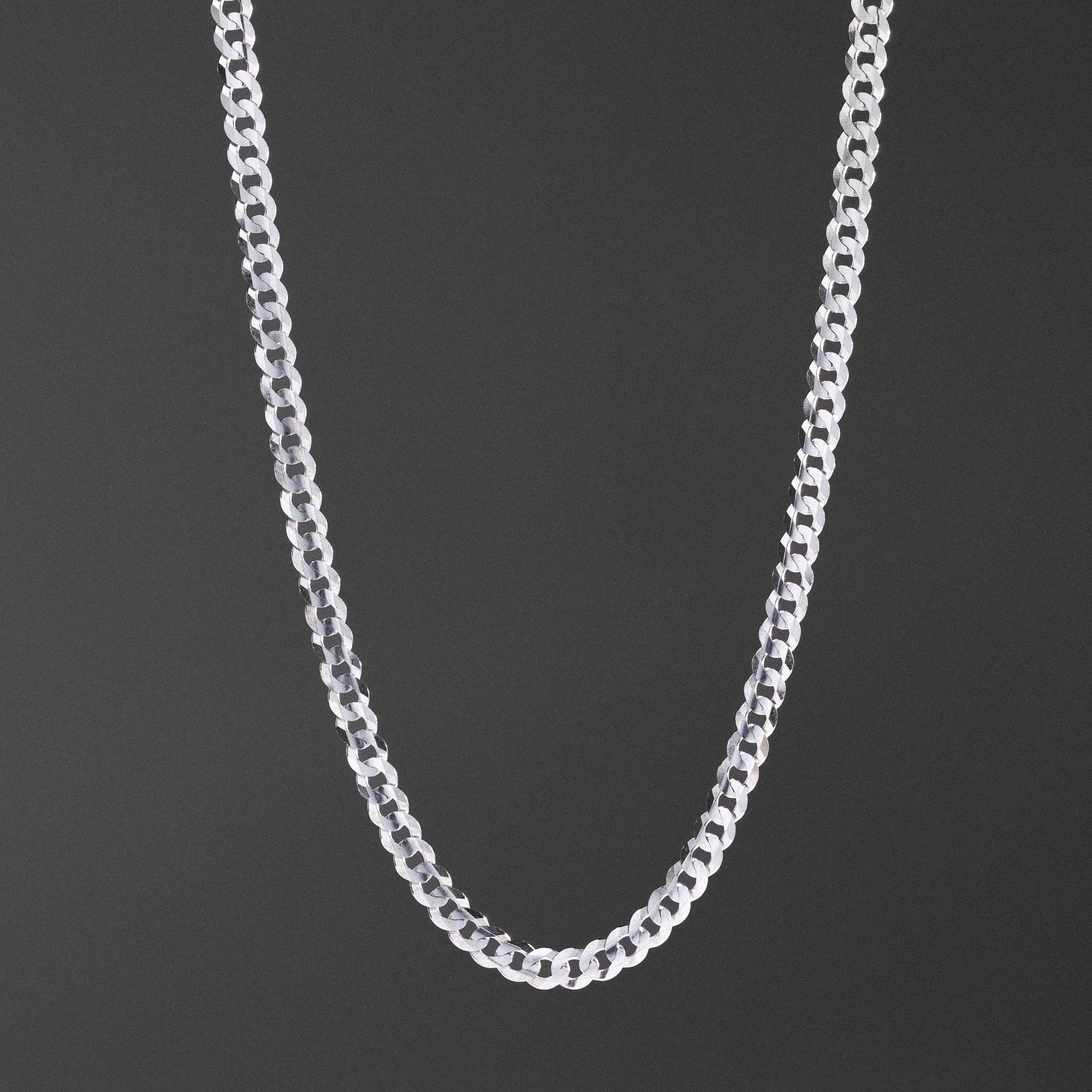 14k 5.9mm White Gold Concave Cuban Chain - Model CH-0347