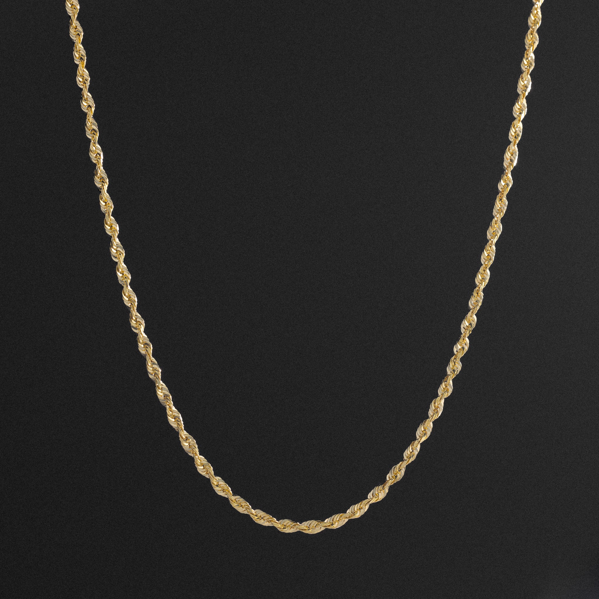14k Gold 2.8mm Solid Lightweight Diamond-Cut Rope Chain - Model CH-0137