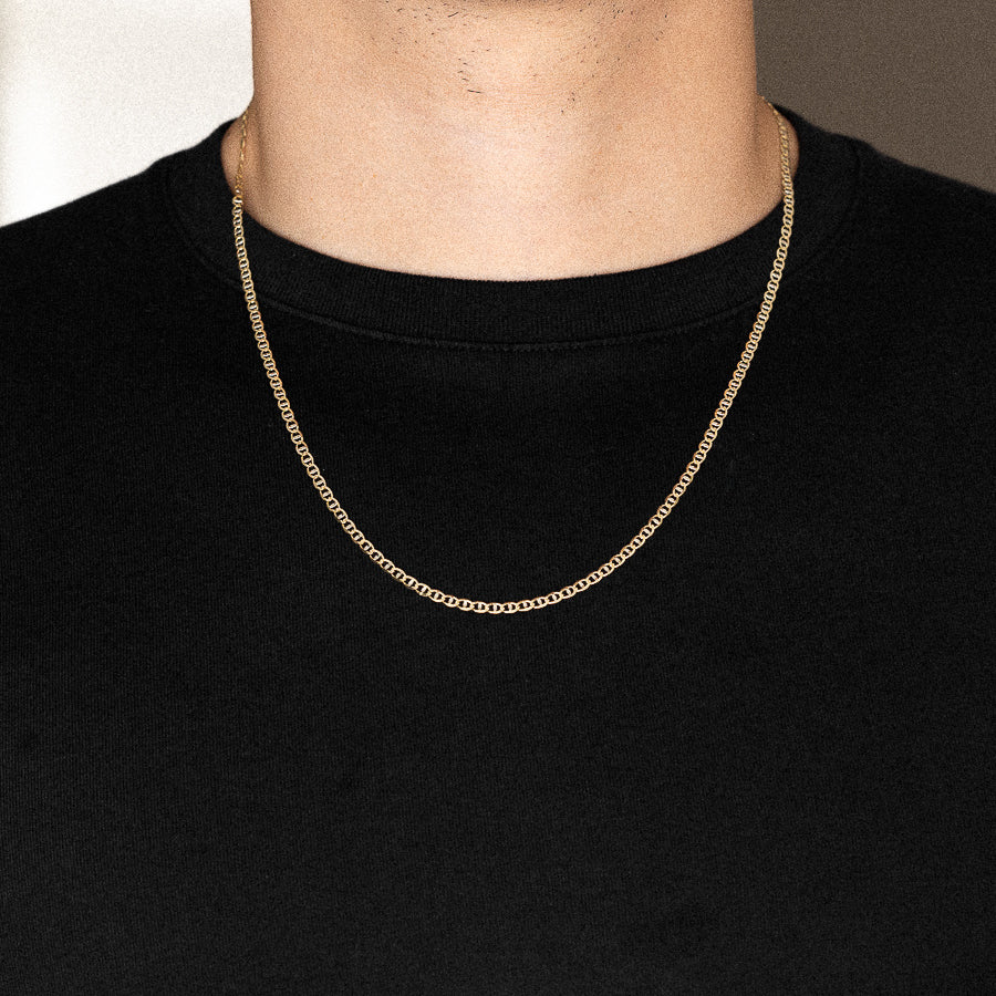 14k Gold 2.9mm Two Tone Light Mariner Chain - Model CH-0642