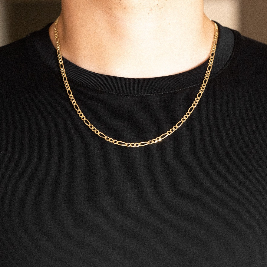 14k Gold 4mm Concave Figaro Chain - Model CH-0292