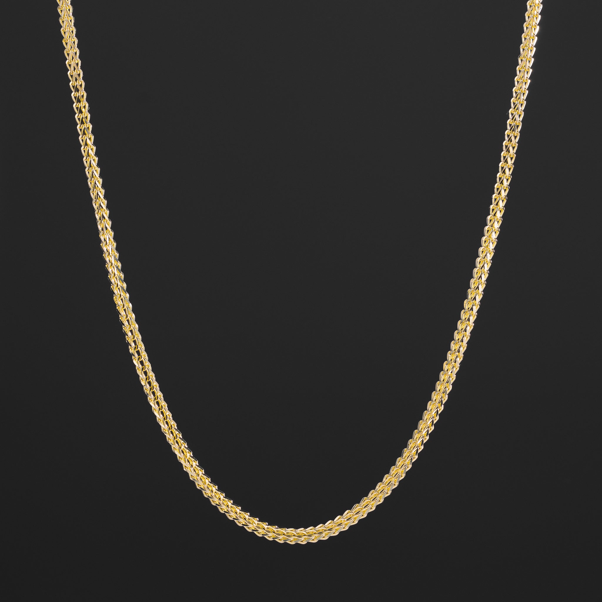 14k Gold 3mm Diamond-Cut Open Franco Chain - Model CH-0607