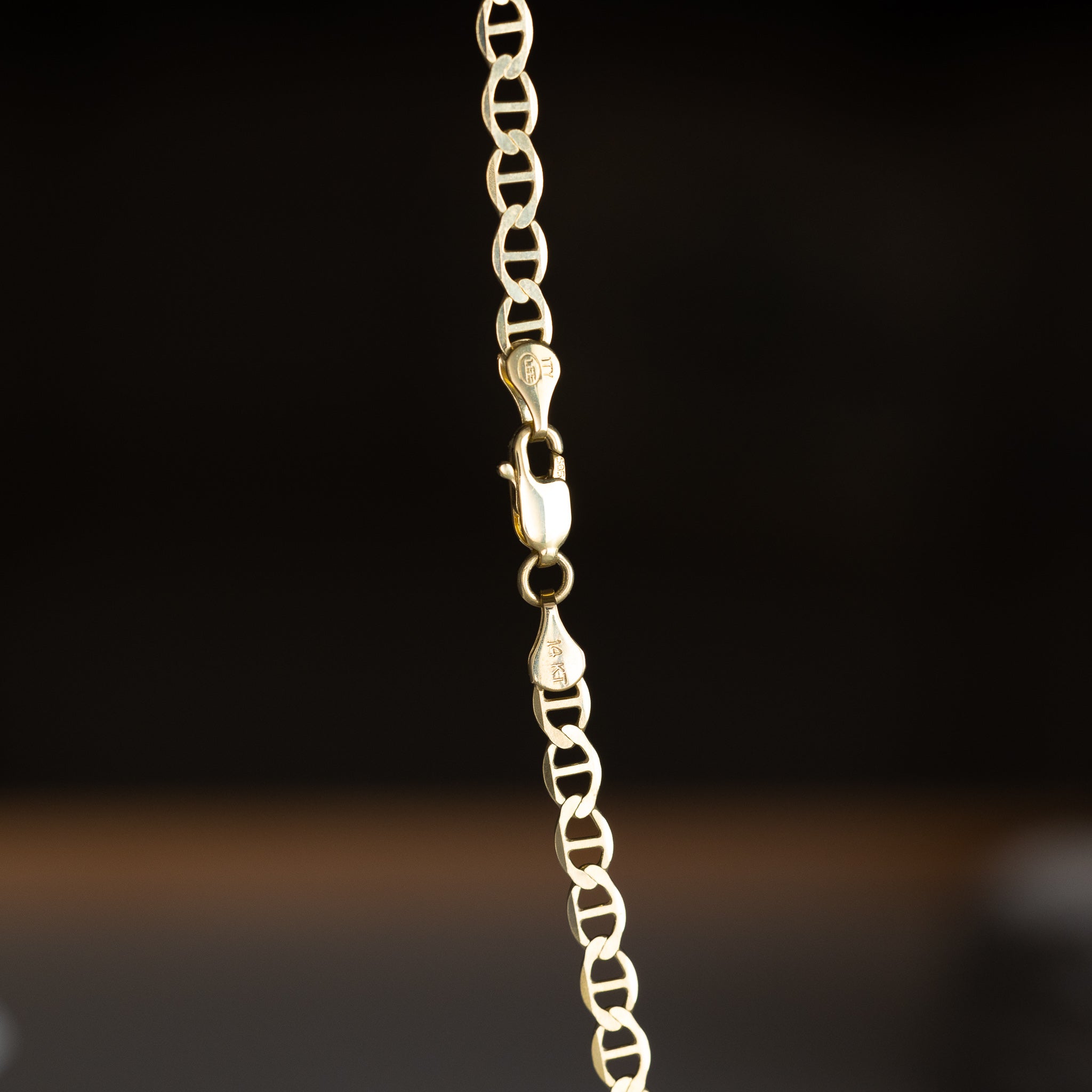 14k Gold 4.4mm Lightweight Flat Mariner Chain - Model CH-0331