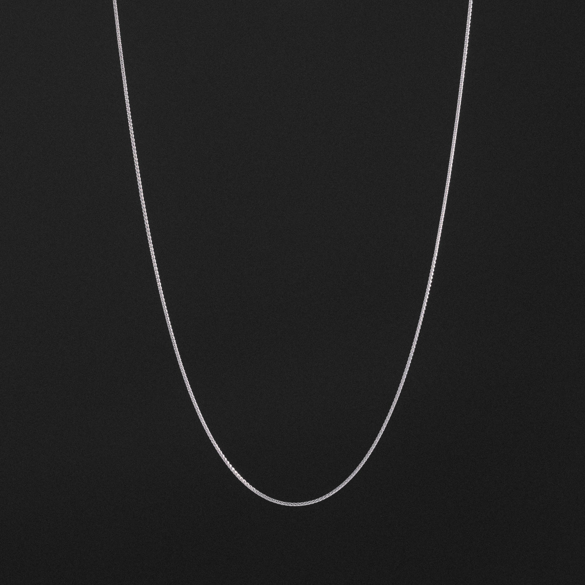 14K White Gold 0.9mm Rd Wheat Chain - Model CH-0199