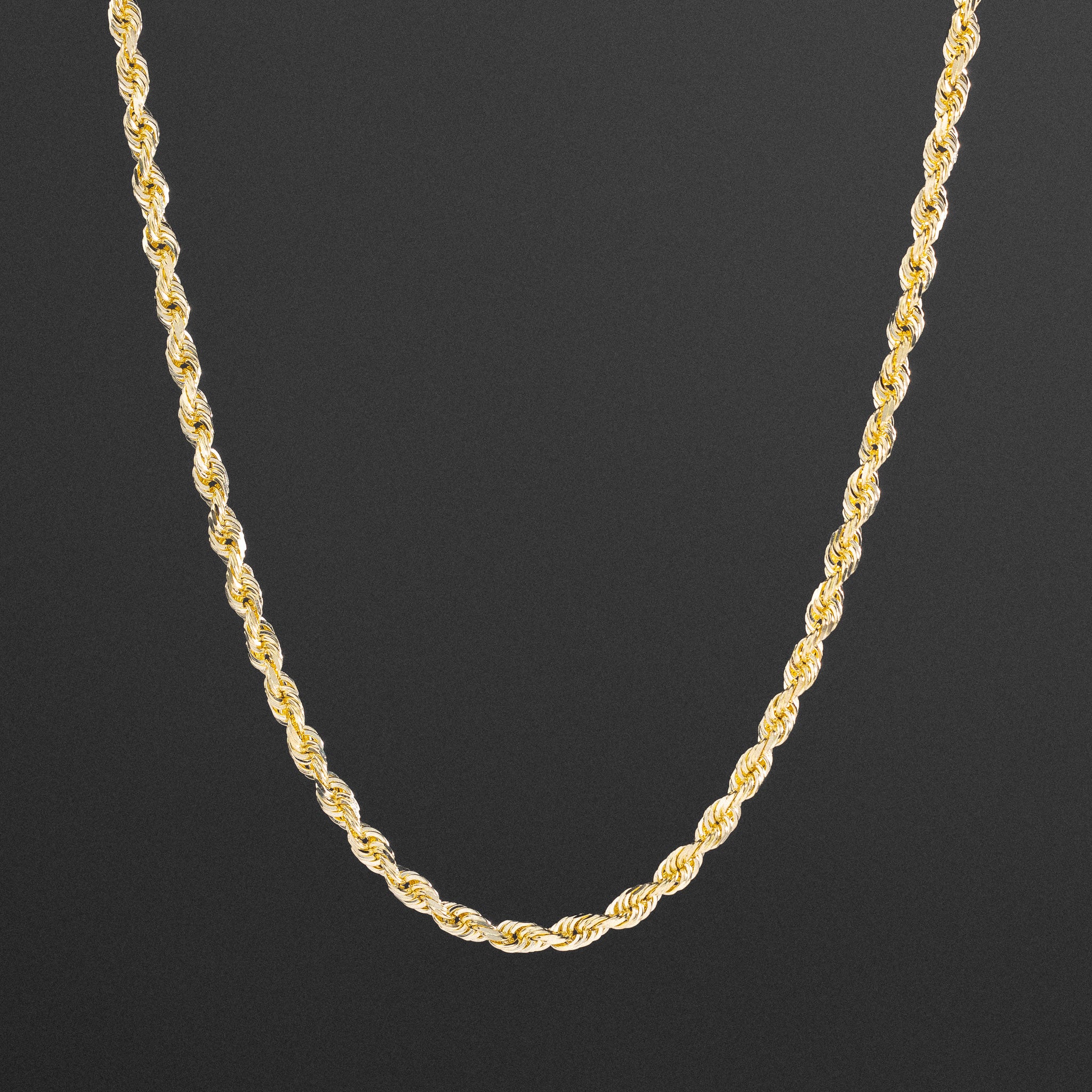 14k Gold 4.4mm Solid Lightweight Diamond-Cut Rope Chain - Model CH-0385