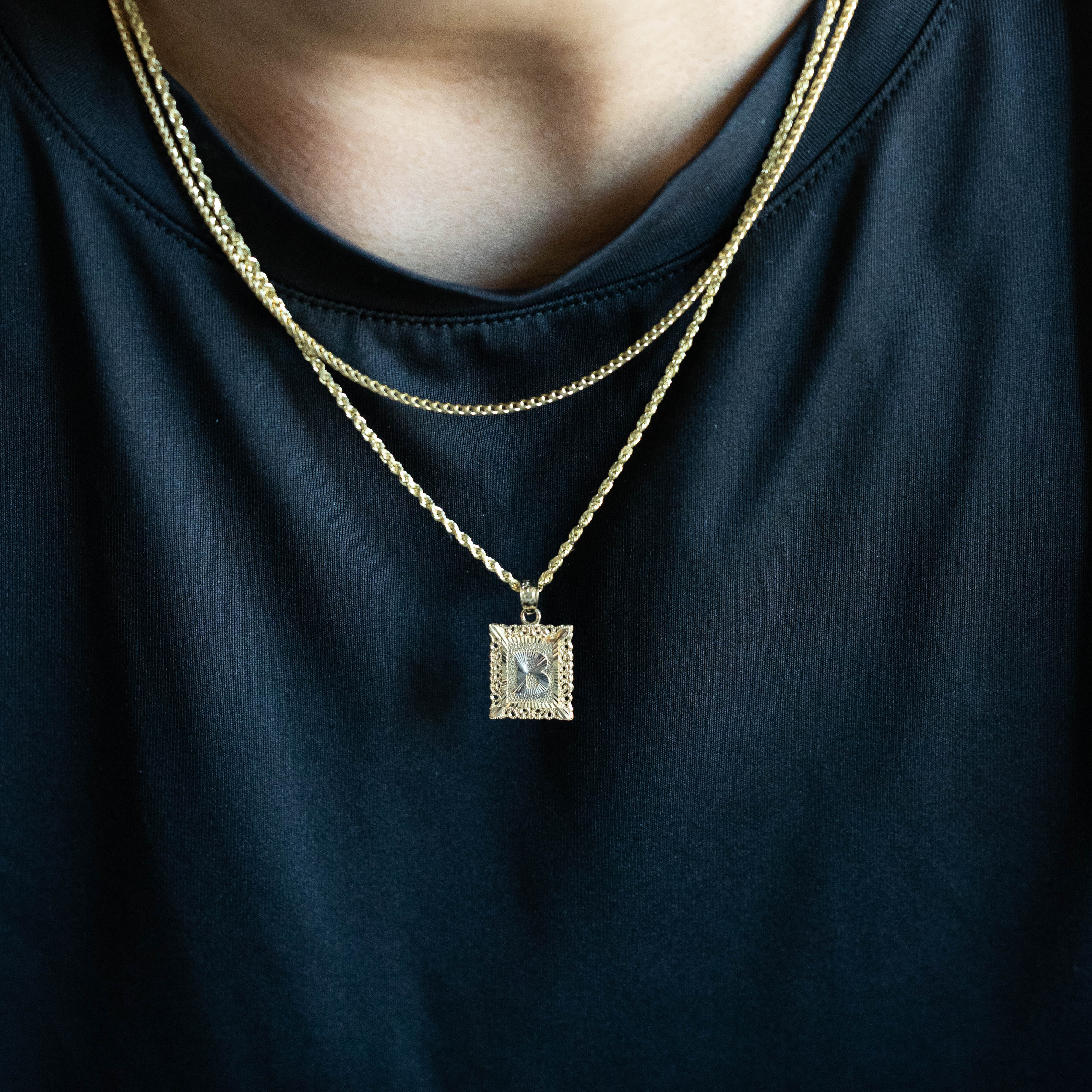 14K Gold Letter B Filigree Pendants | A-Z 14K Gold Pendants - Charlie & Co. Jewelry