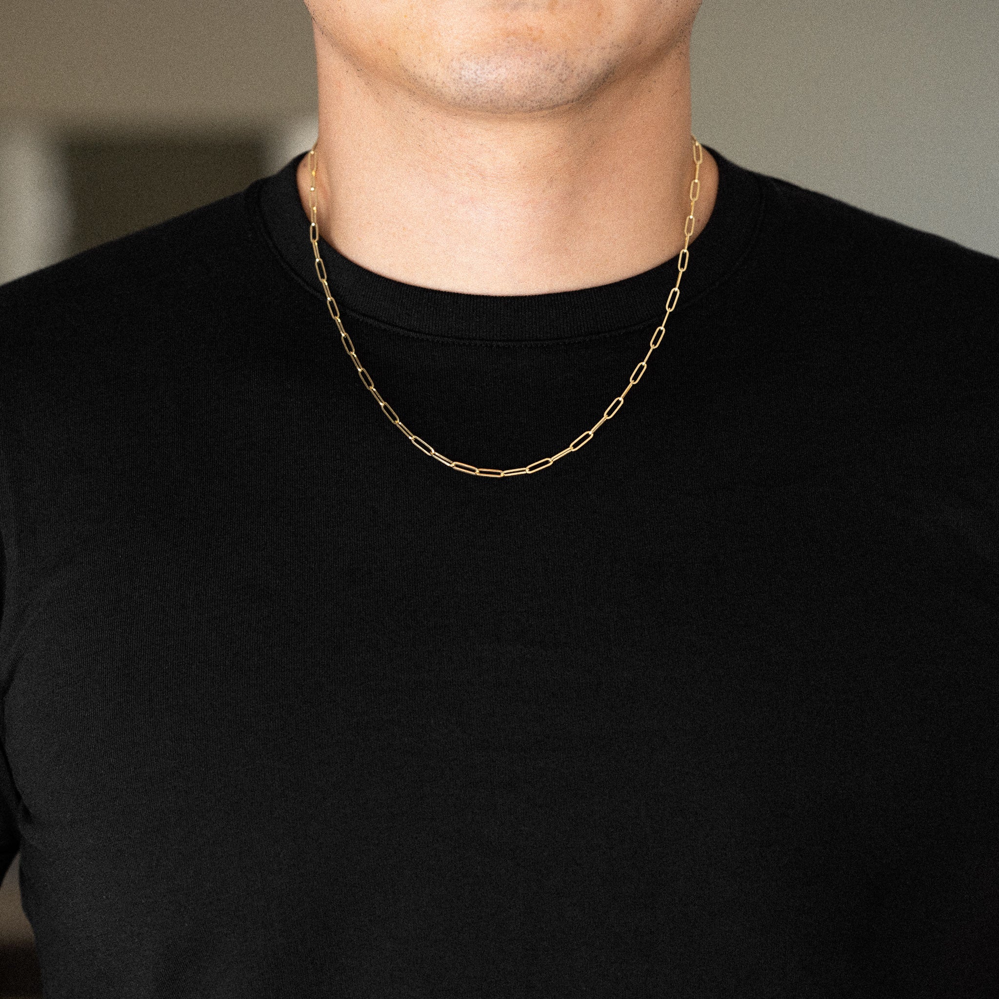 14k Gold 3.0mm Solid Square Paperclip Chain - Model CH-0579
