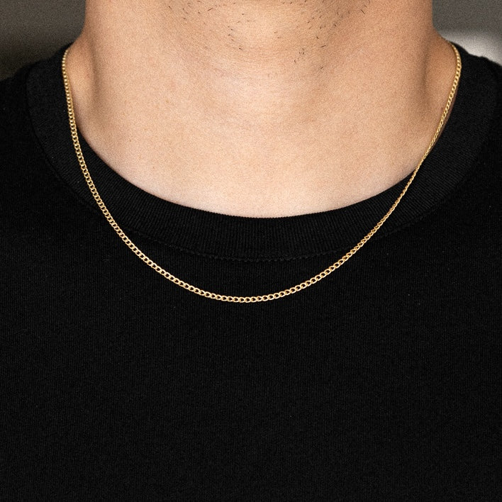 14k Gold 2.3mm Lightweight Curb Chain - Model CH-0167