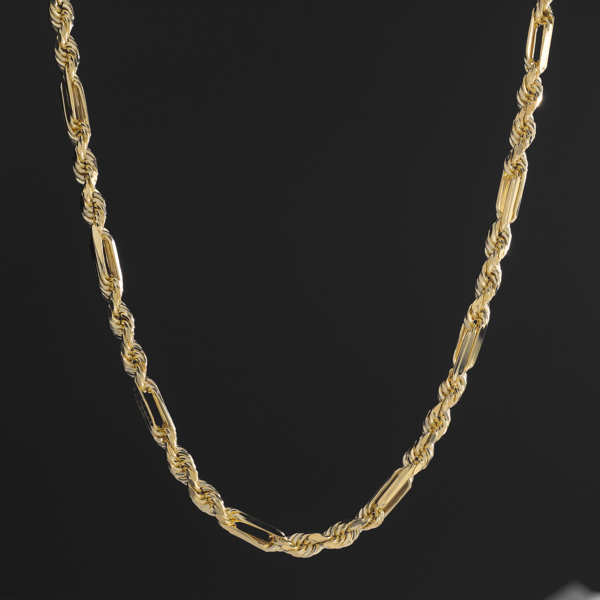 14k Gold 5mm Hollow Figaro Rope Chain - Model CH-0602