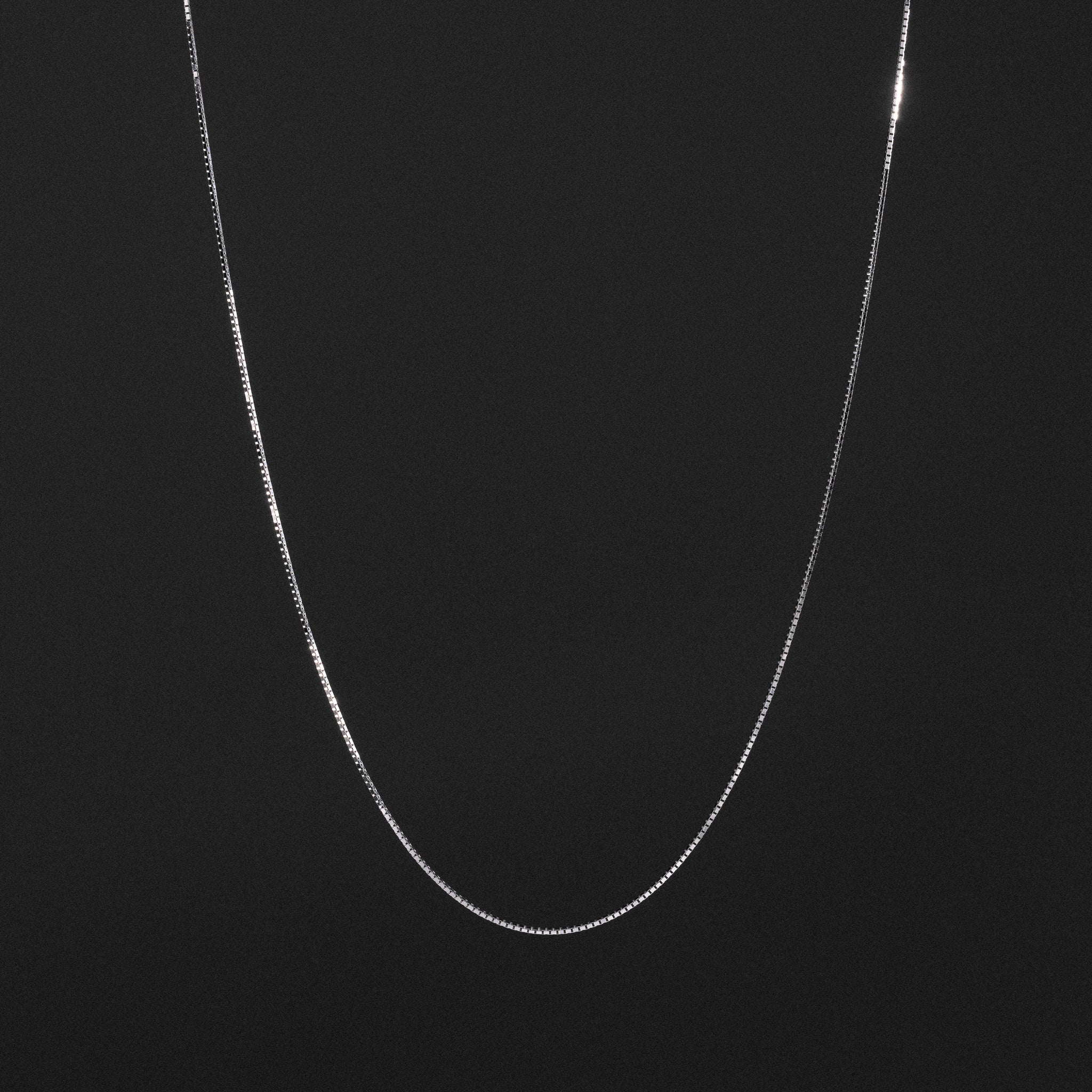 14K White Gold 0.8mm Box Chain - Model CH-0260