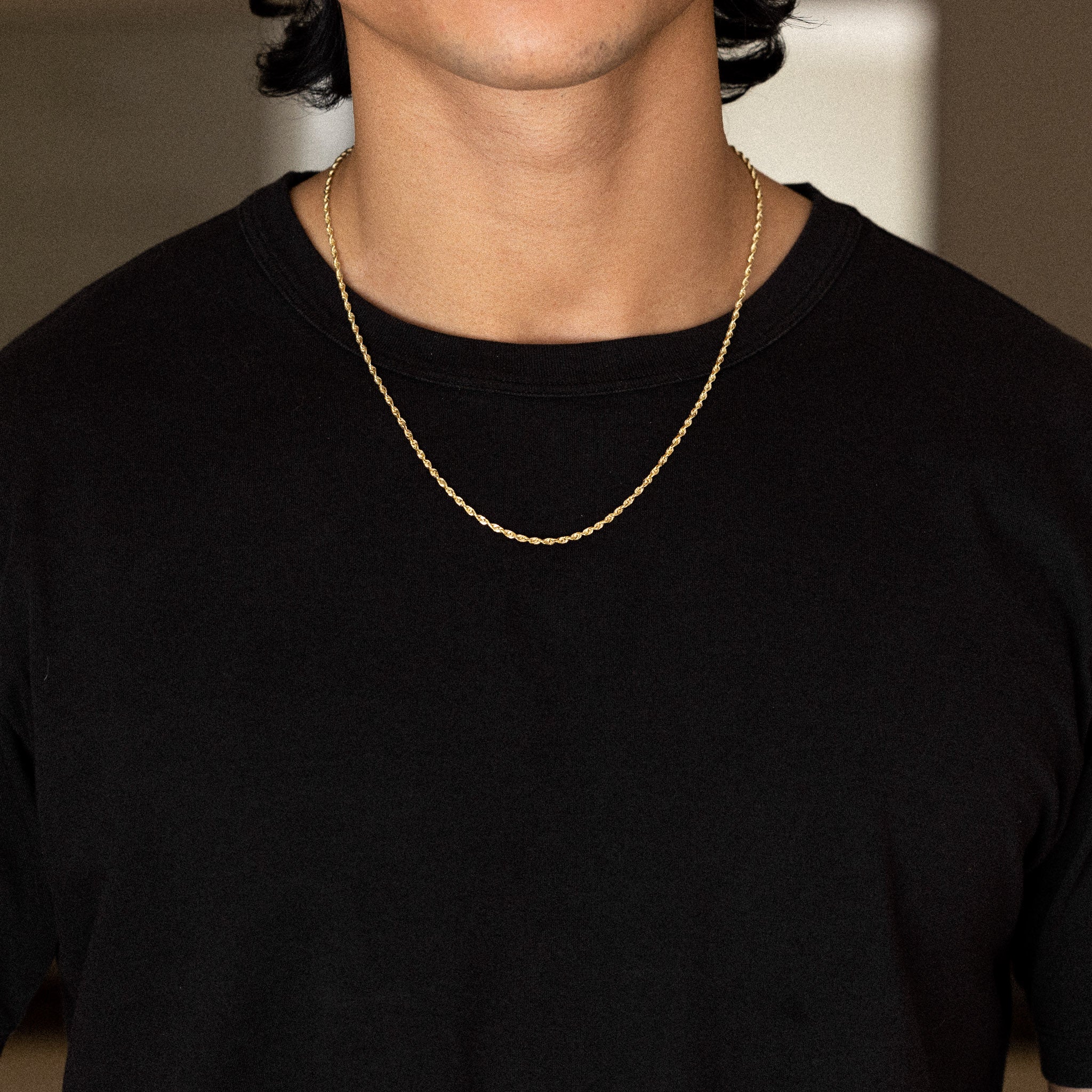 14k Gold 2.3mm Solid LightWeight Diamond-Cut Rope Chain - Model CH-0138