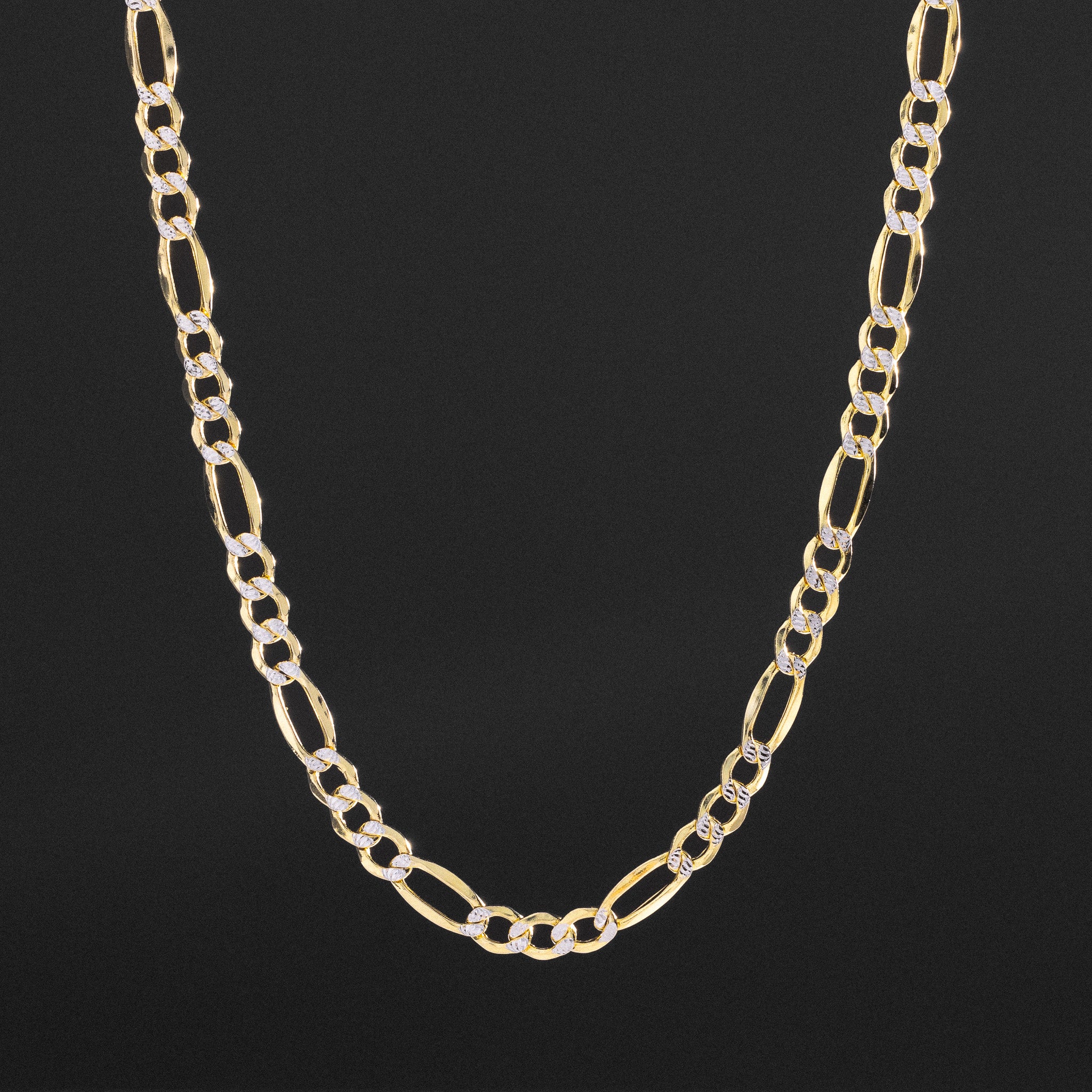 14K Gold 6.5mm Hollow Figaro Chain - Model 0411