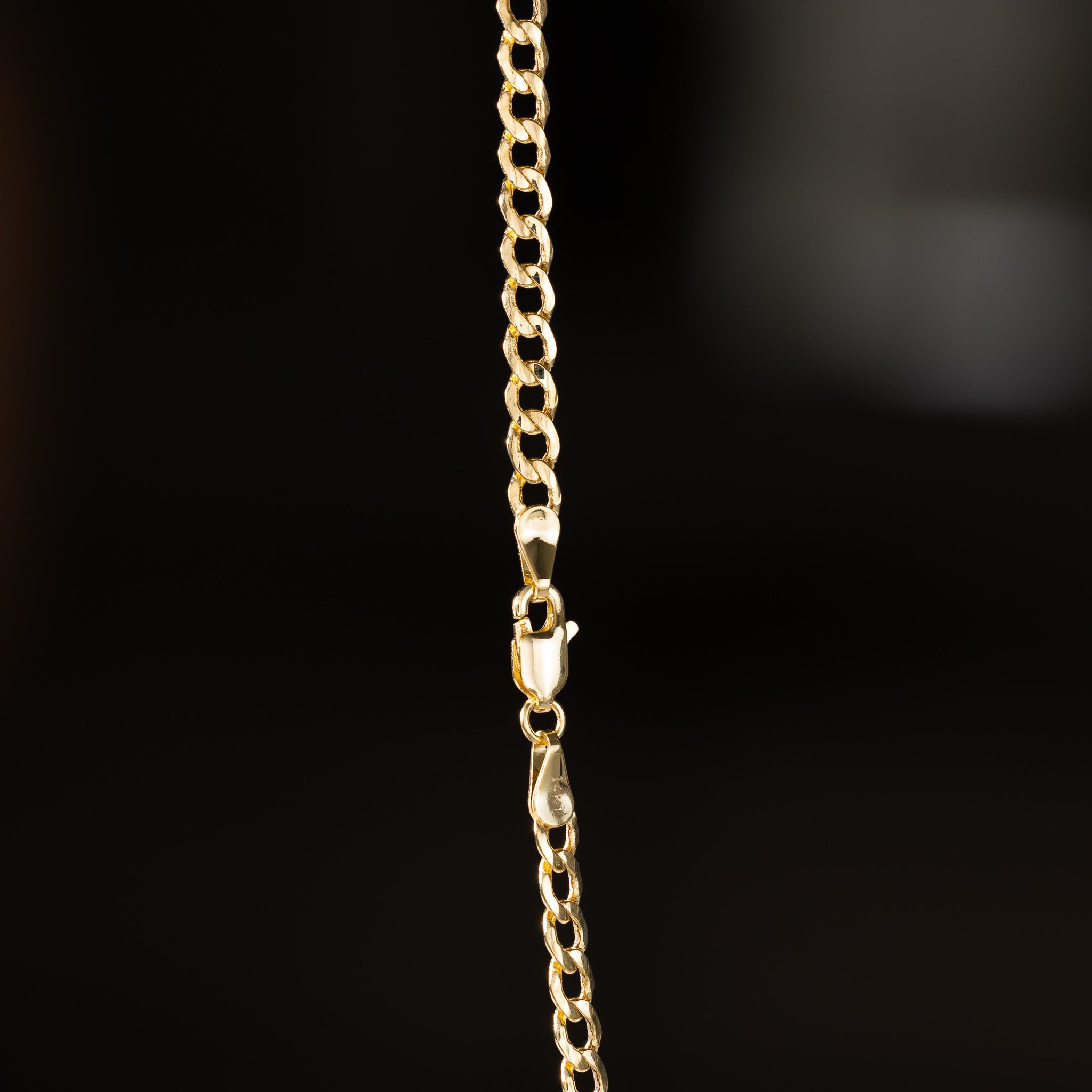 14k Gold 3.4mm Hollow Curb Chain - Model CH-0166