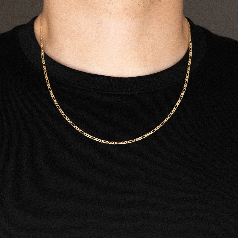 14k Gold 2.3mm Lightweight Figaro Chain - Model CH-0104