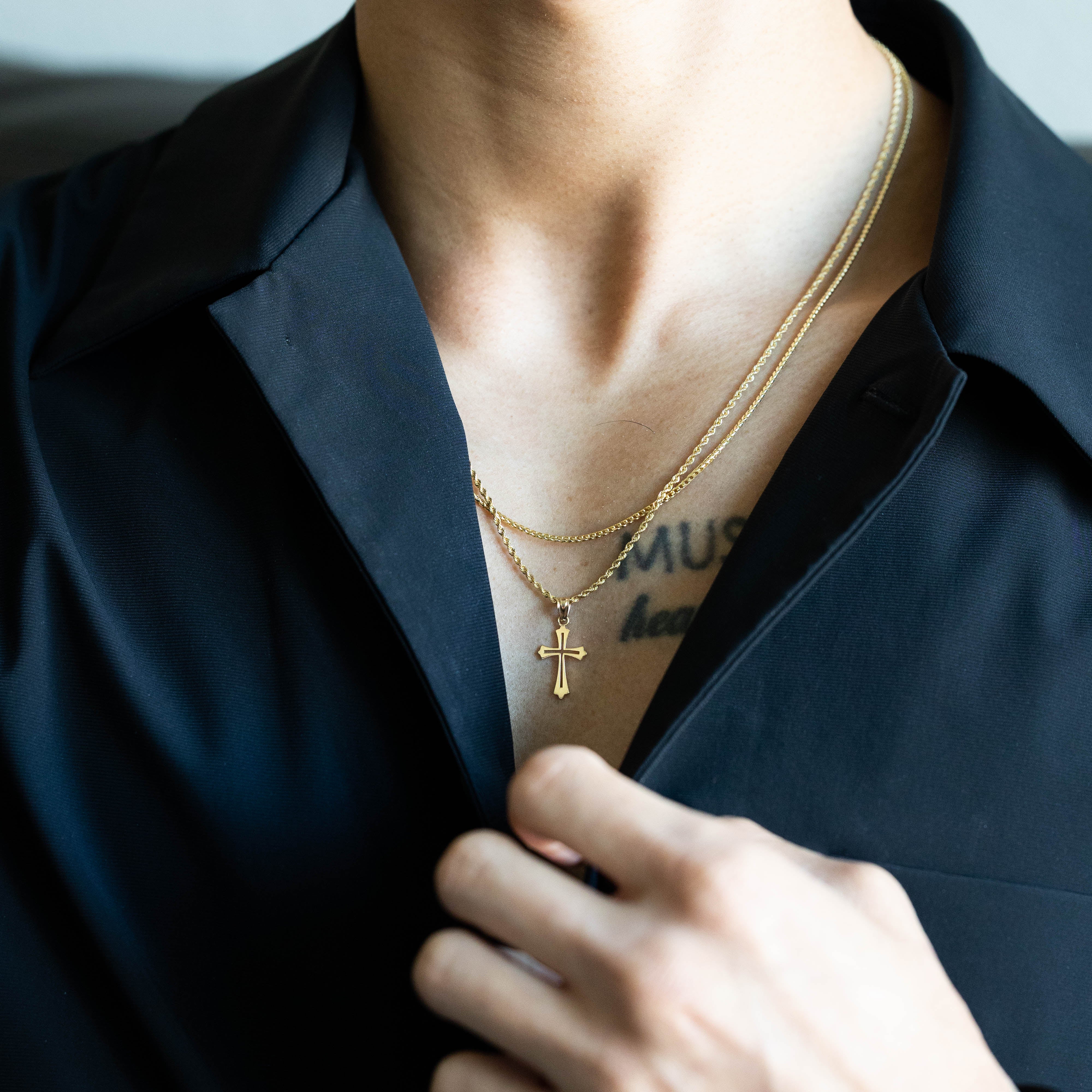 14K Gold Catholic Cross Pendant - Model 120 - Charlie & Co. Jewelry