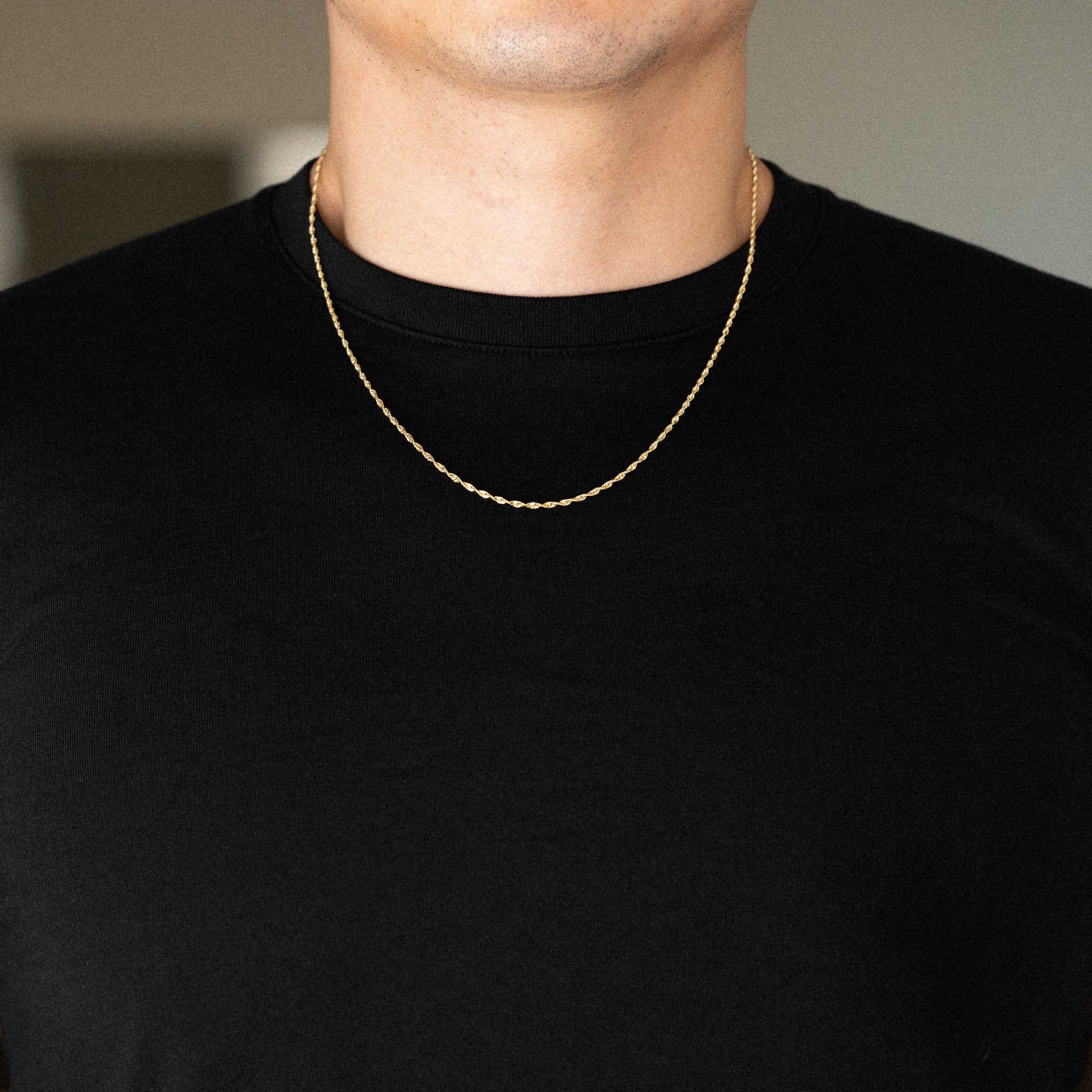 14k Gold 1.9mm Solid Lightweight Diamond-Cut Rope Chain - Model CH-0139