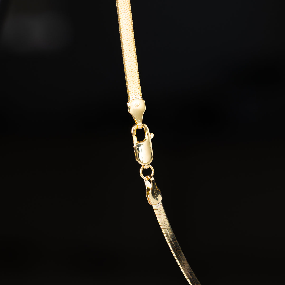 14k Gold 3.5mm Flex Herringbone Chain - Model CH-0627 - Charlie & Co. Jewelry