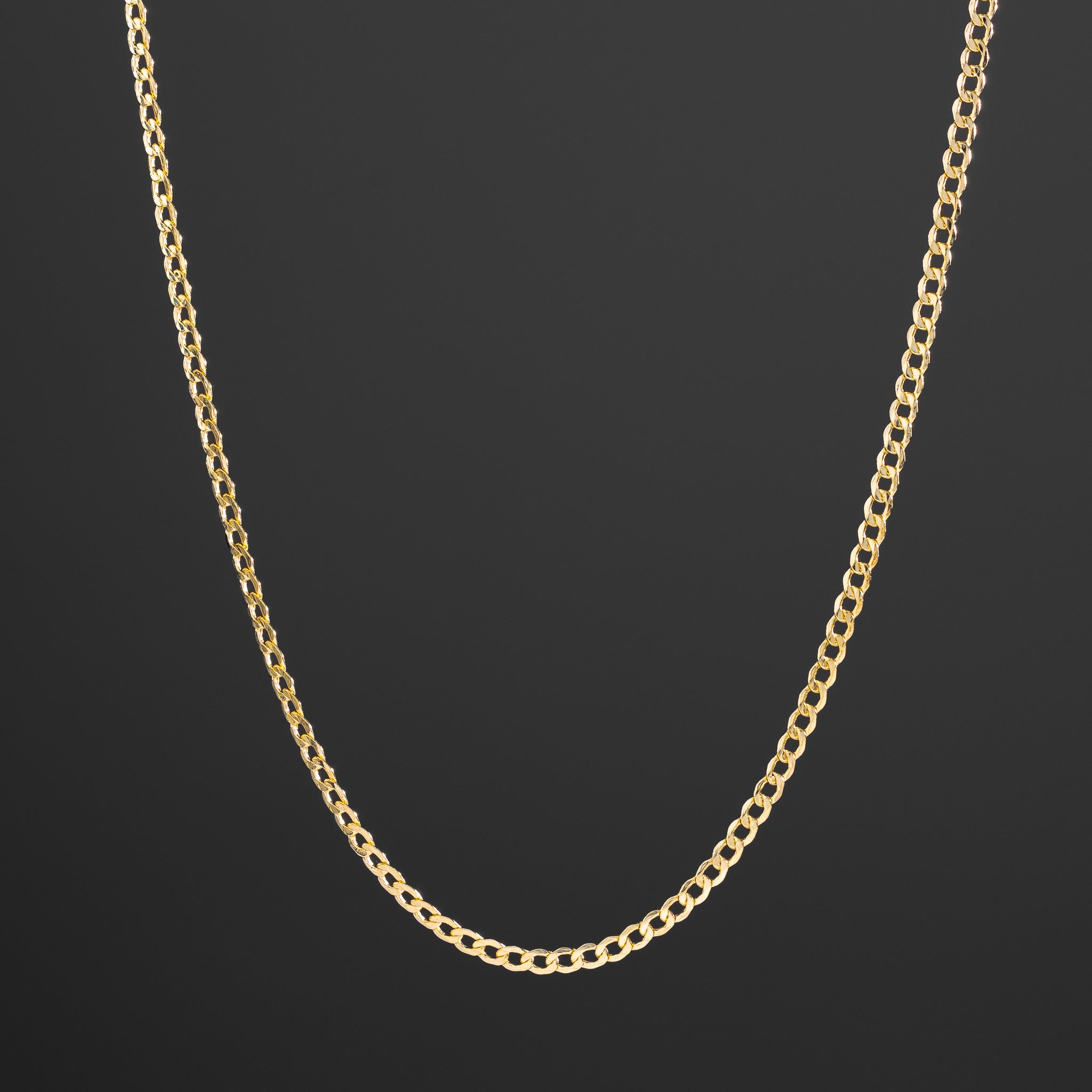 14k Gold 3.4mm Hollow Curb Chain - Model CH-0166