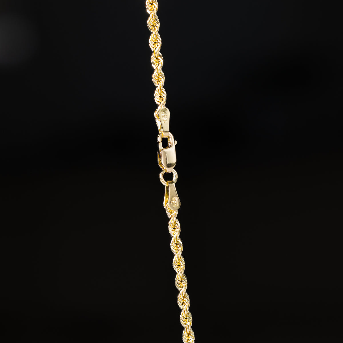 14K Gold 2.5mm Hollow Rope Chain - Model 0436