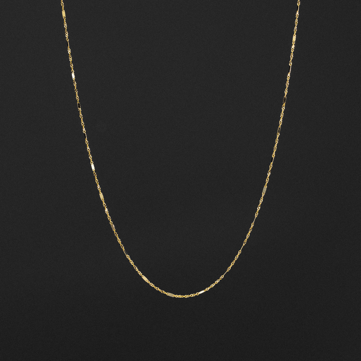 14k Gold 1.3mm Singapore With Bar Chain - Model CH-0480