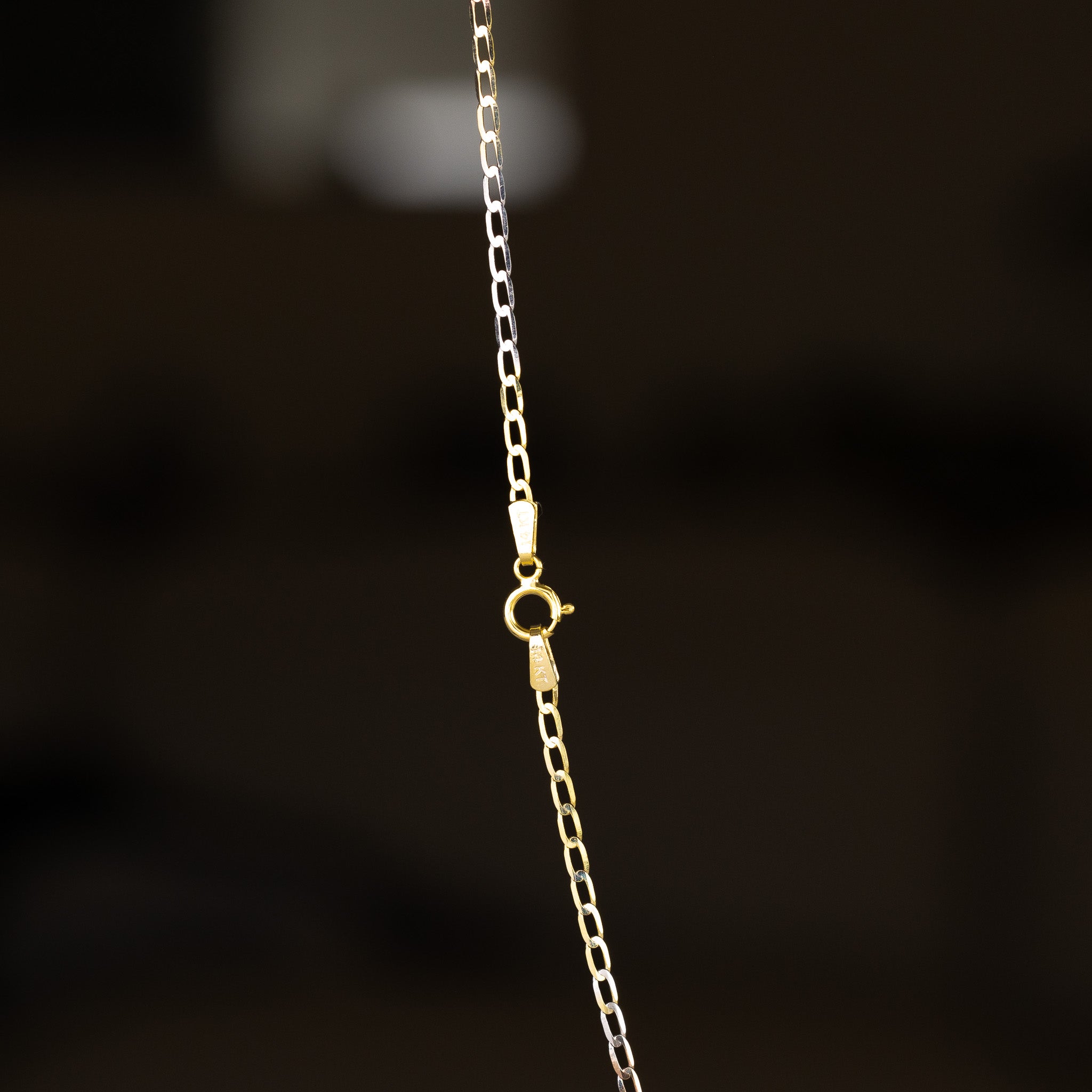 14K Gold 1.7mm Tri Colors Solid Figaro Link Chain - Model 0489